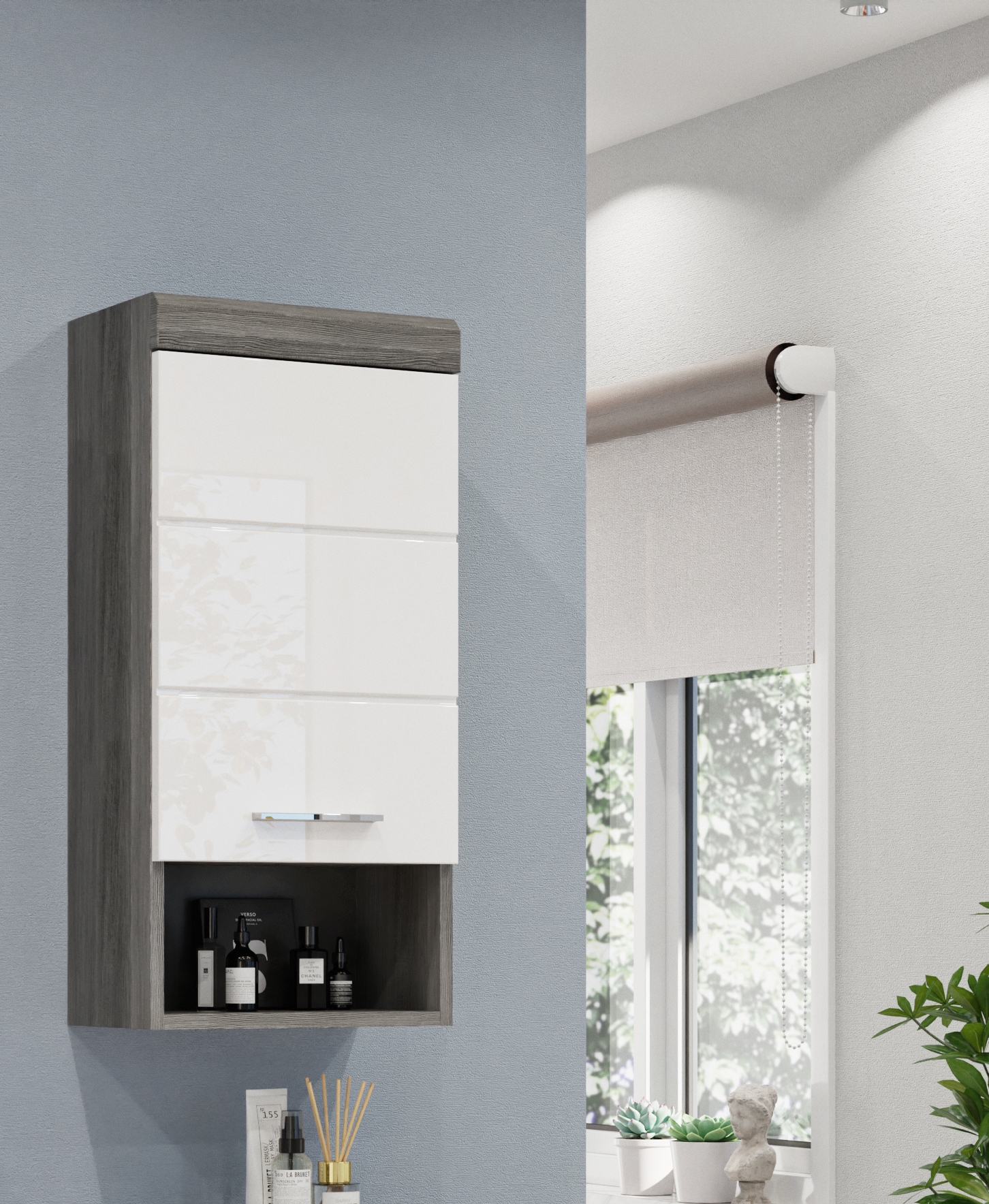 welltime Armoire suspendue »SIENA, Breite 37cm, 1 Tür, 1 offenes Fächer, 1 Einlegeboden, MDF-Front« TOPSELLER!, 1 cuis tlg. in verschiedenen Farben erhältlich, Badmöbel, Badschrank, Schrank, Bad