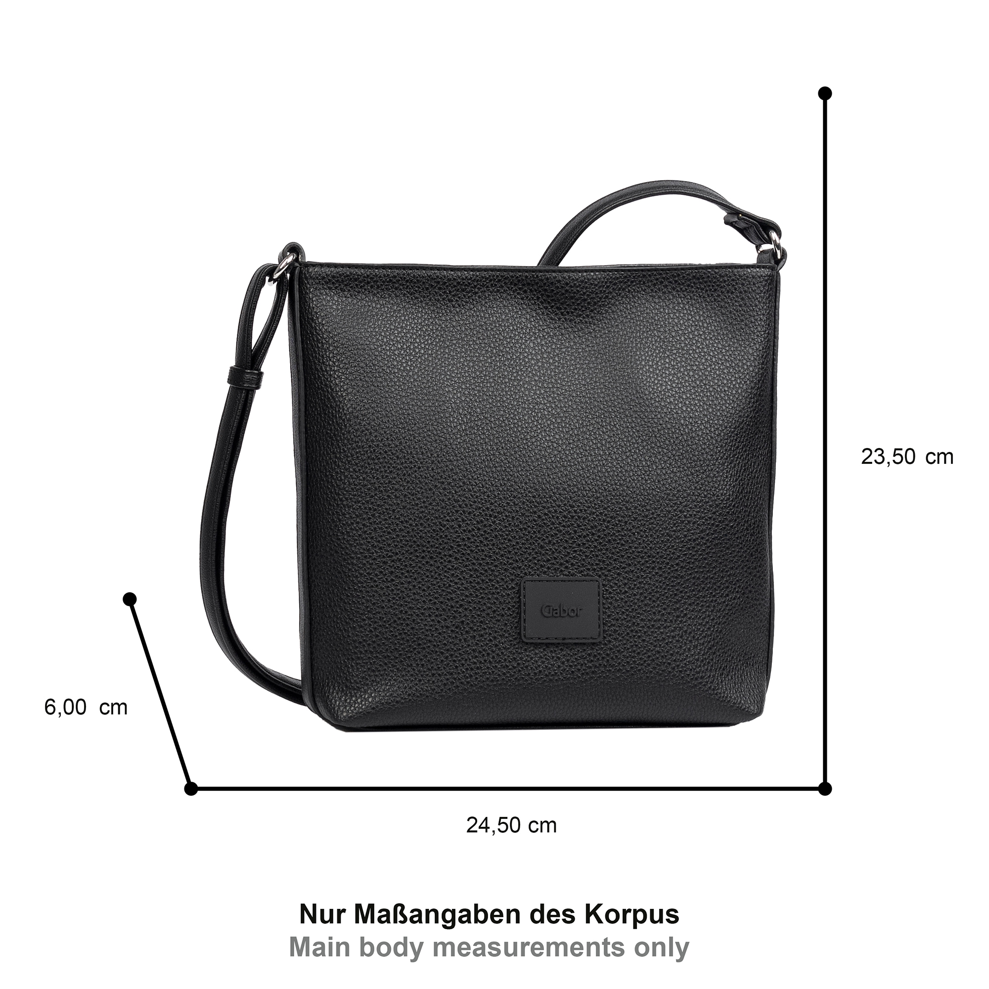 Gabor Sac à bandoulière »Elfie« Damen Schultertasche, Handtasche mit Logo-Aufnäher