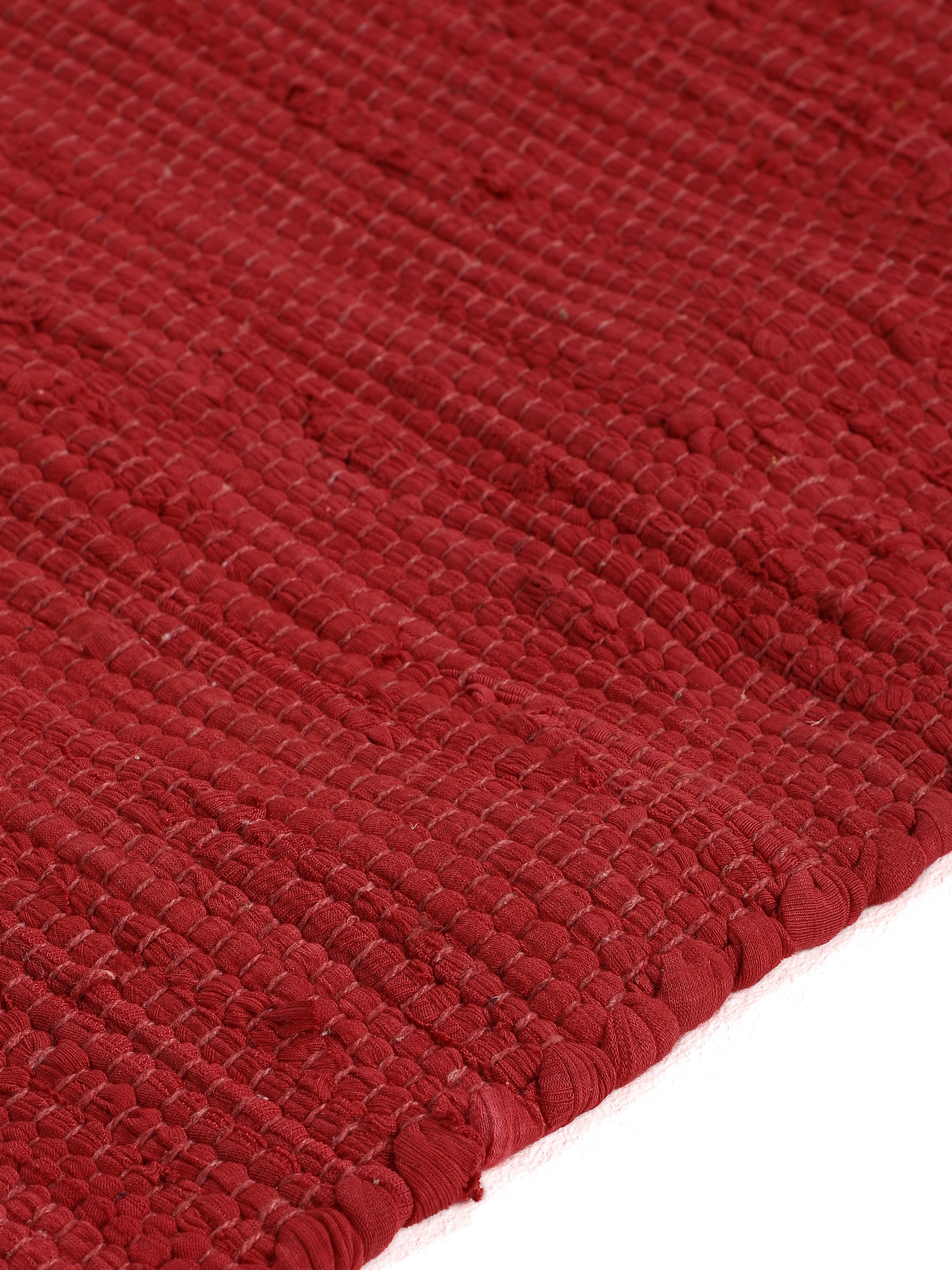 carpetfine Teppich »Kelim Chindi uni, auch als Läufer«, rechteckig, 5 mm Höhe, Wendeteppich, reine Baumwolle, handgewebt, Uni-Farben, mit Fransen