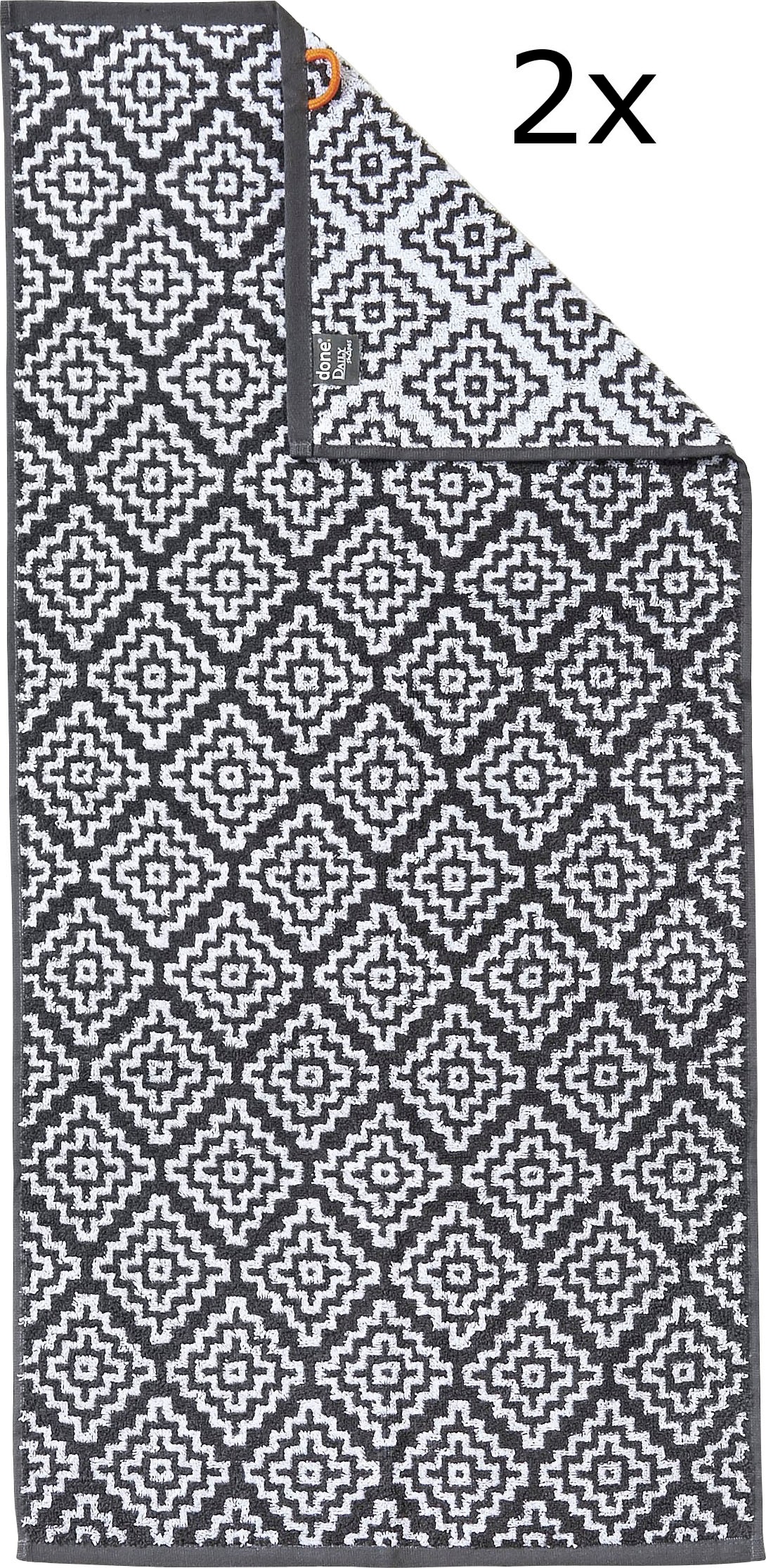 Image of done.® Handtuch Set »Daily Shapes Boho«, Set, 2 tlg., Jacquard-Walkfrottier, Jacquardgewebe, modernes Rauten Muster, in verschiedenen Set Varianten erhältlich bei Ackermann Versand Schweiz