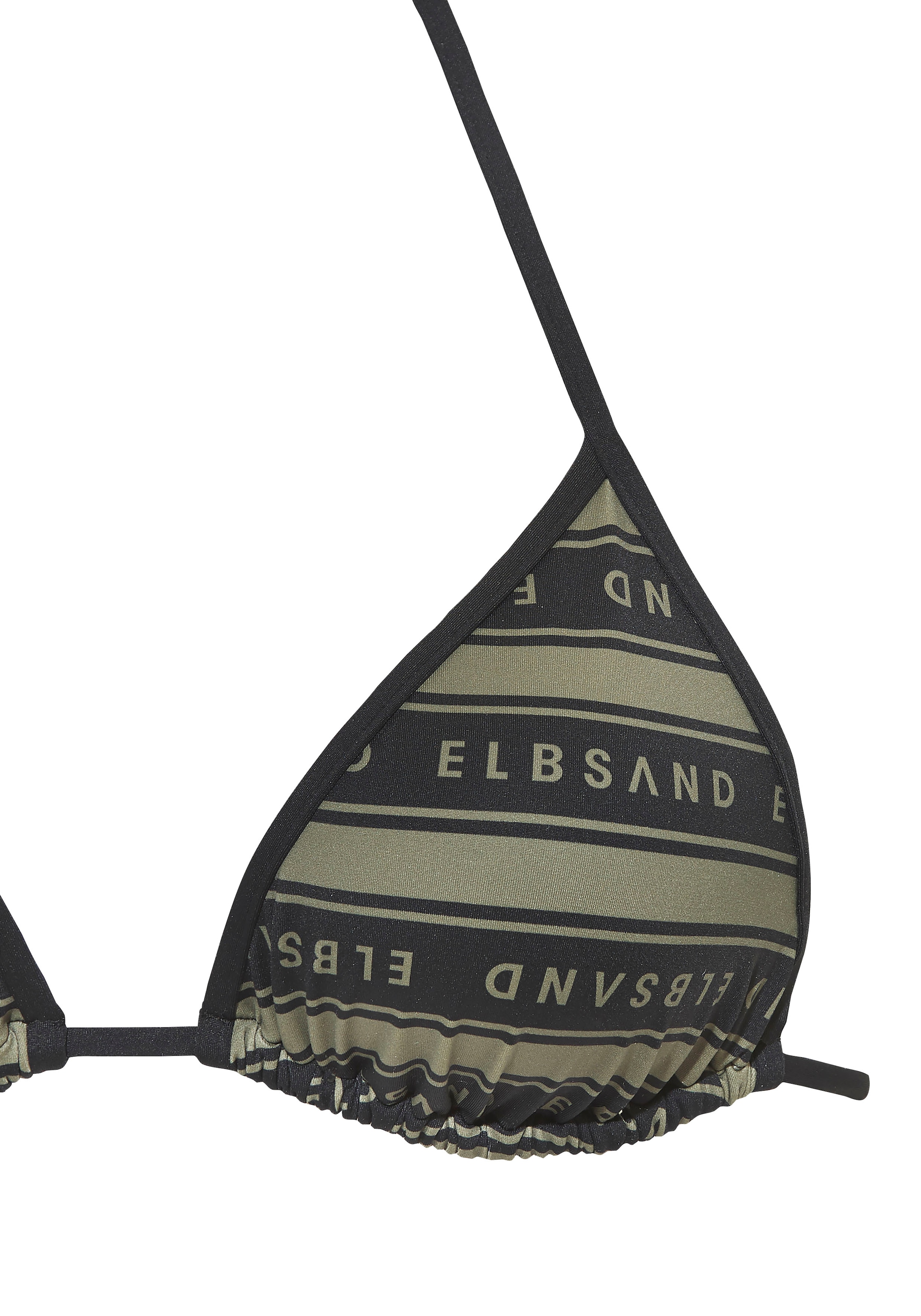 Elbsand Bikini triangle »Zone« Set,  mit kontrastfarbenen Streifen und Schriftzügen