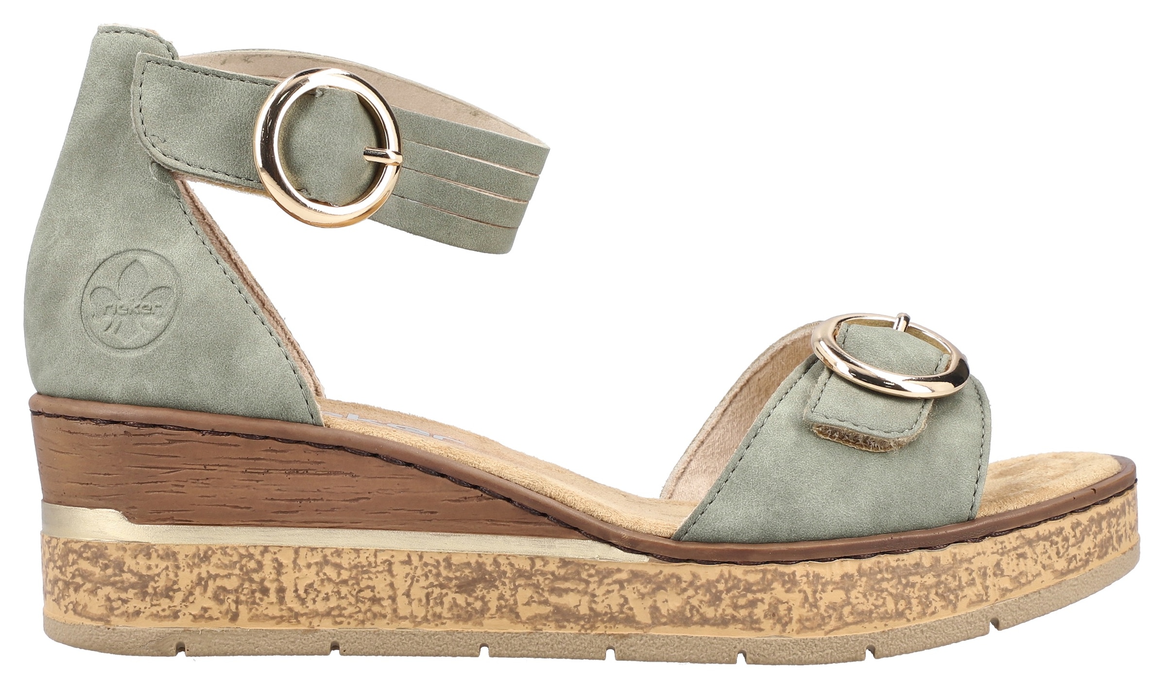 Rieker Sandales compensées  Chaussure d'été, chaussure de vacances, sandale avec bride tendance à la cheville
