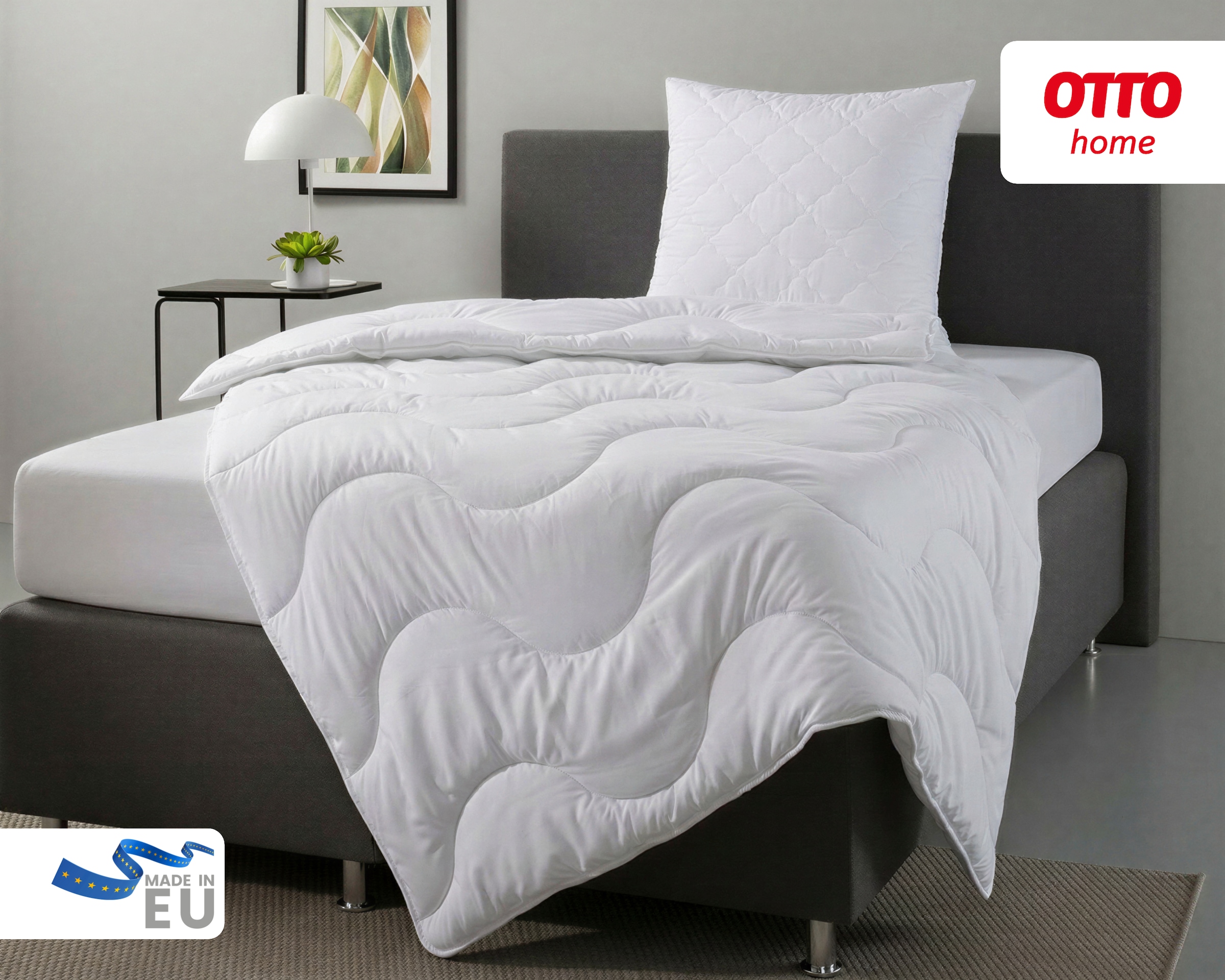 GOODproduct Couette microfibre + oreiller microfibre »Mailo, Bettdecke 135x200 cm, 155x220 cm« 2-tlg., Set mit Kissen 80x80 cm, Sommer, Winter