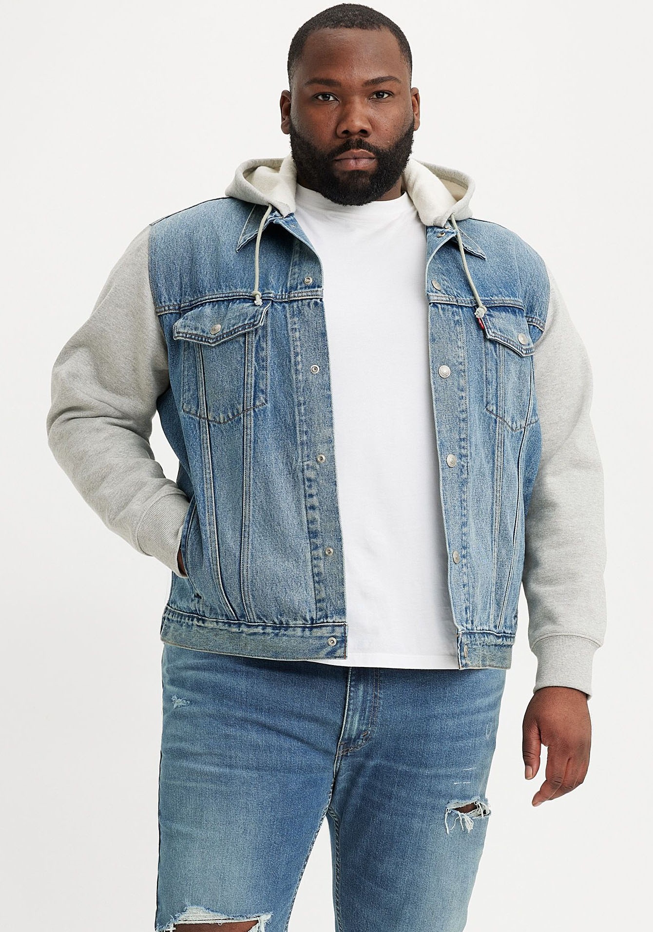 Image of Levis Plus Hybridjacke mit Kapuze mit Sweat Kapuze und Ärmeln