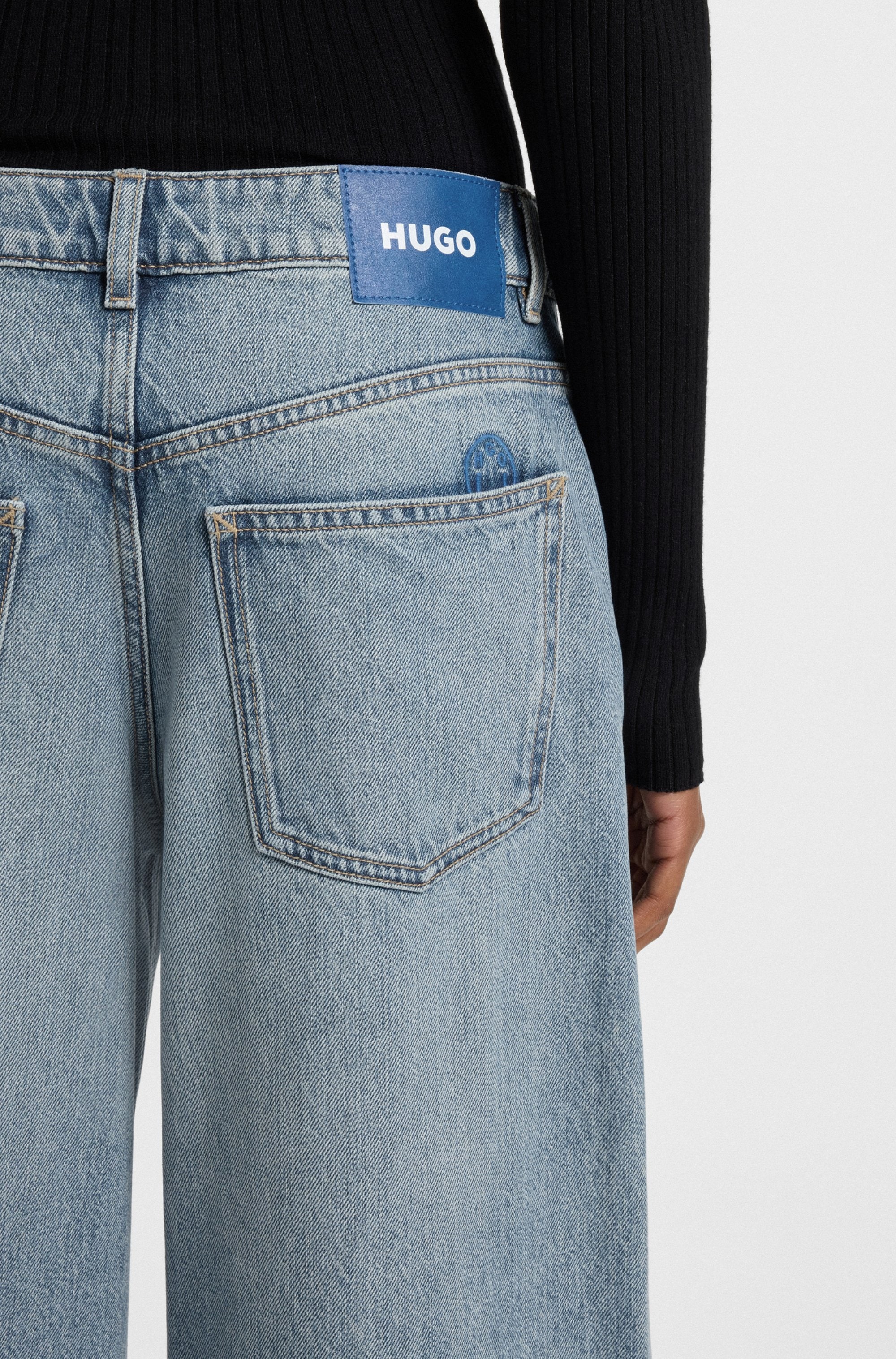 HUGO Blue Weite Jeans »Gobana«, Baggy Jeans mit Kordelzug zum Binden