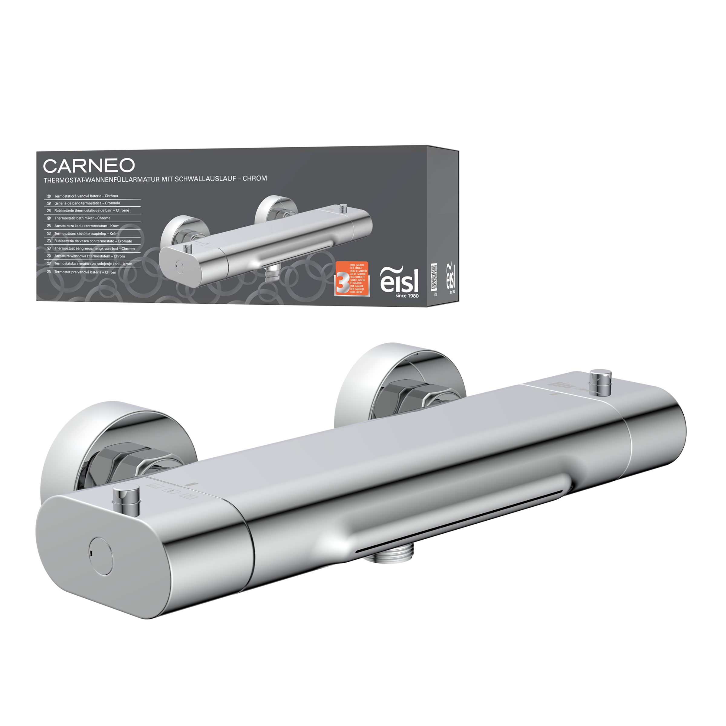 Image of Eisl Wannenthermostat "CARNEO" Schwallauslauf, Eco-Stopp-Funktion, Sicherheitssperre