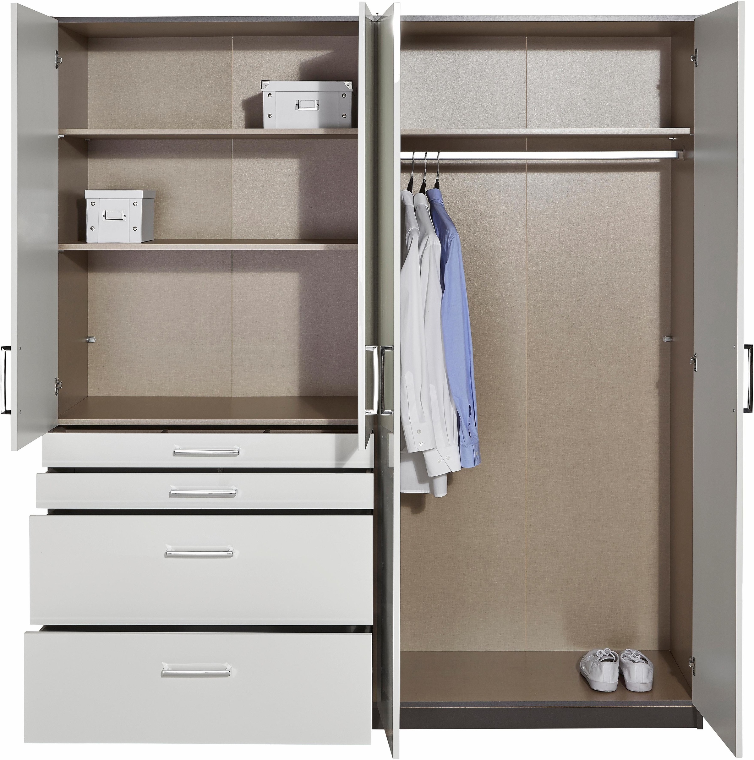 rauch Drehtürenschrank »Kleiderschrank Schrank Garderobe Garderobenschrank Topseller HOMBURG«, mit viel Stauraum, oberer Schubkasten mit Einteilung MADE IN GERMANY