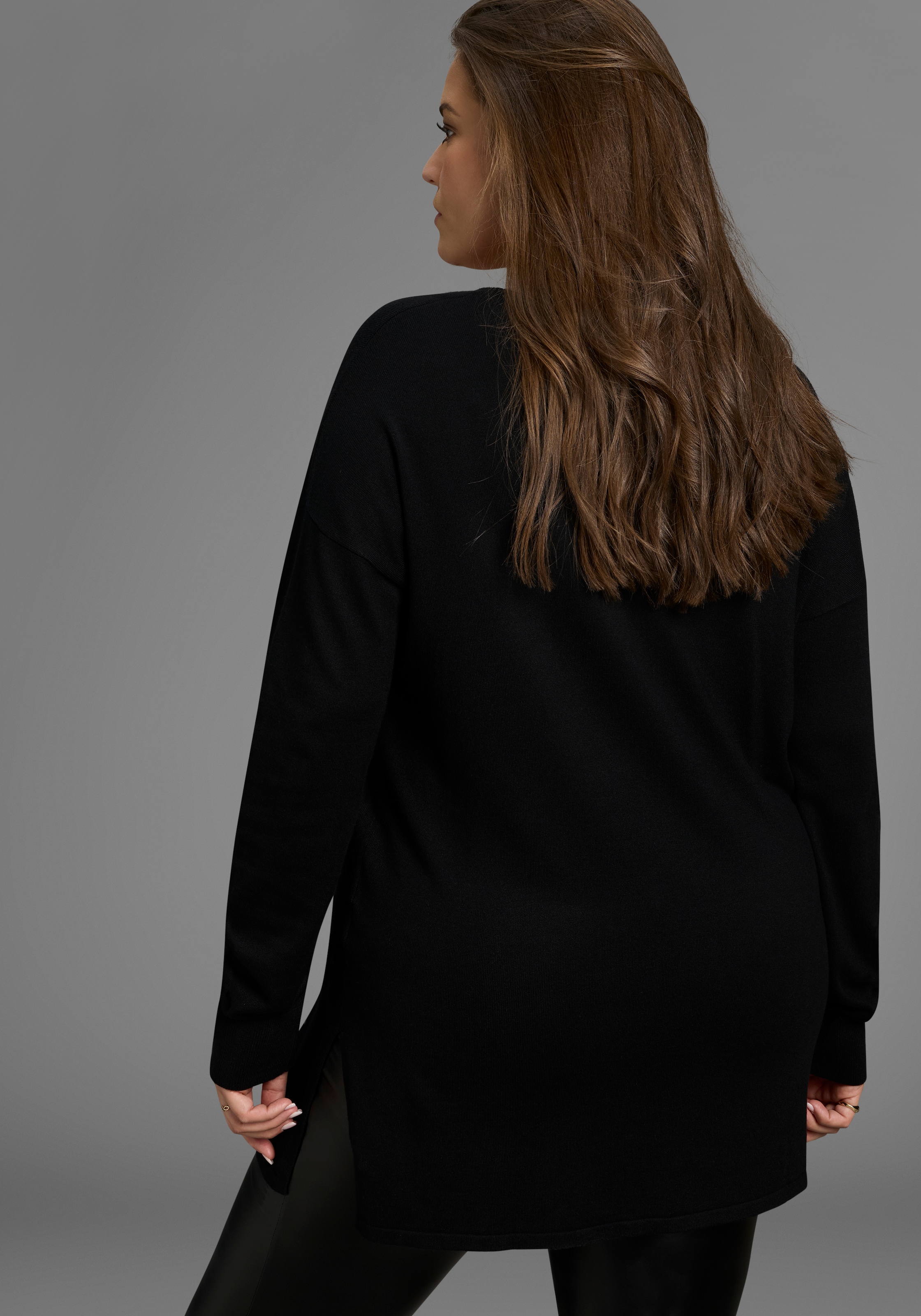 Laura Scott CURVE Longpullover, mit Seitenschlitz - GROSSE GRÖSSE