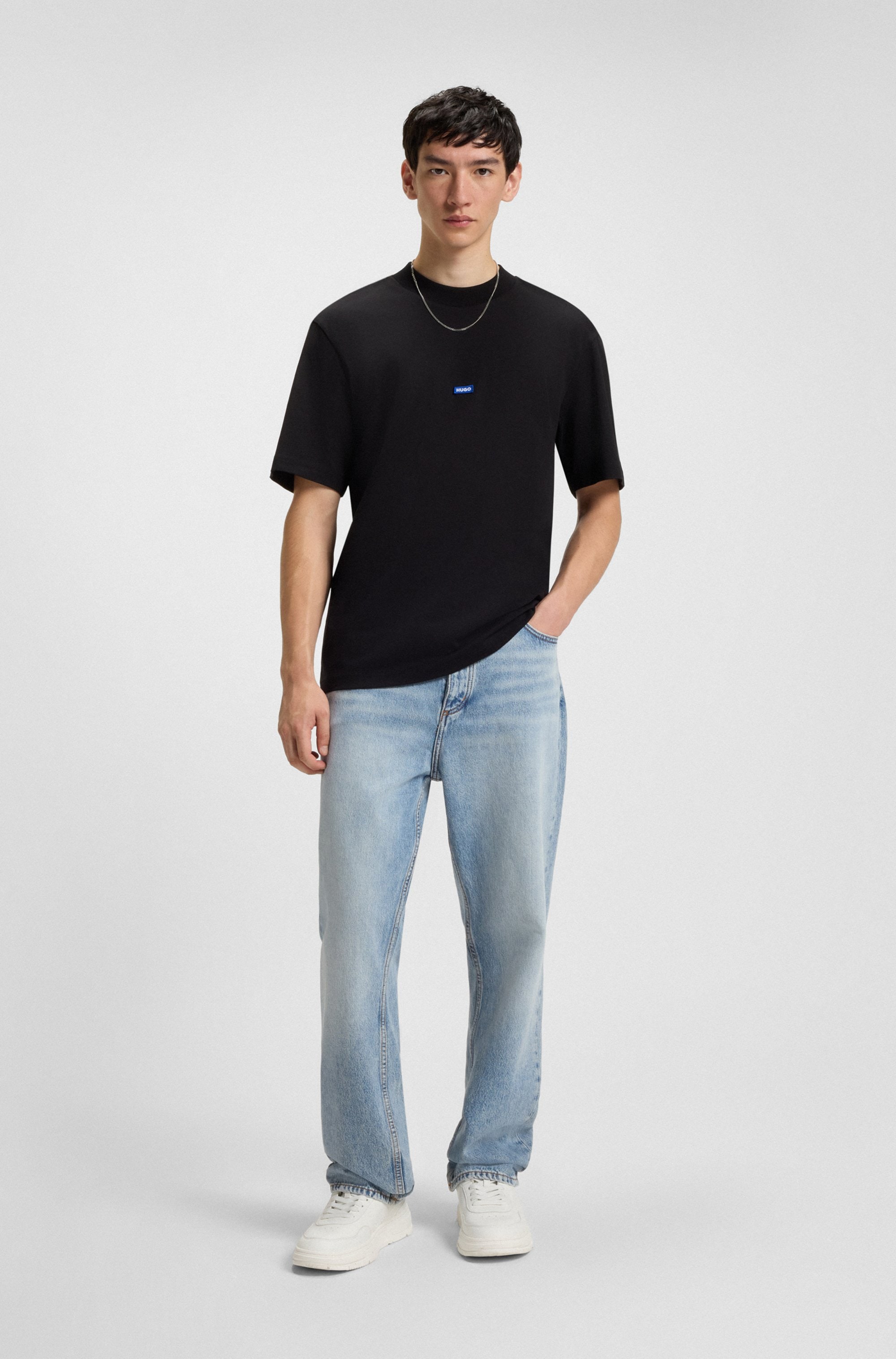 HUGO Blue Loose-fit-Jeans »Nate« in heller Waschung