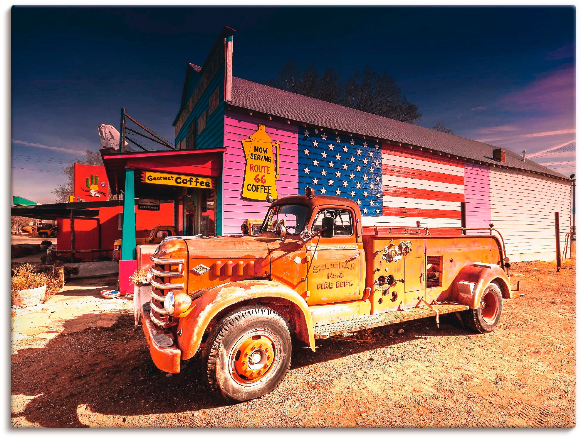 Image of Artland Wandbild »Feuerwehr Oldtimer«, Auto, (1 St.), in vielen Grössen & Produktarten -Leinwandbild, Poster, Wandaufkleber / Wandtattoo auch für Badezimmer geeignet bei Ackermann Versand Schweiz