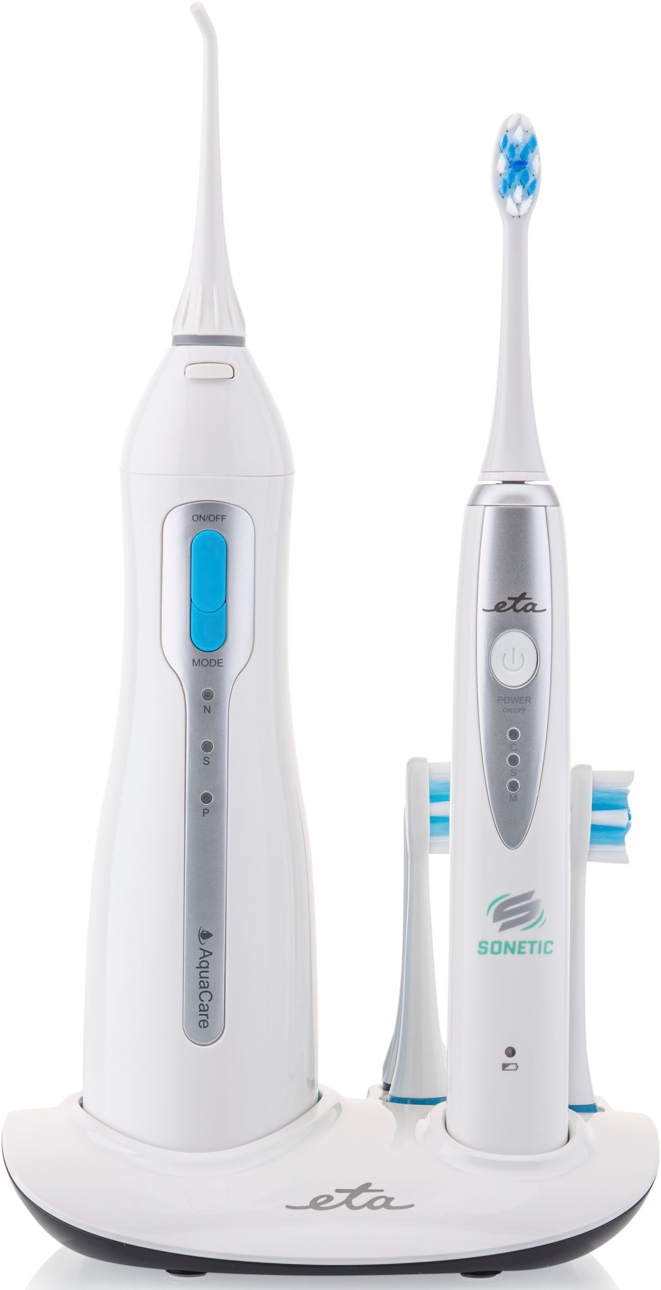 eta Mundpflegecenter »SONETIC ETA270790000 Munddusche & Zahnbürste«, Timer 2 Min. - 30 Sek. Intervall, 3 Reinigungsstufen, DuPont Borsten