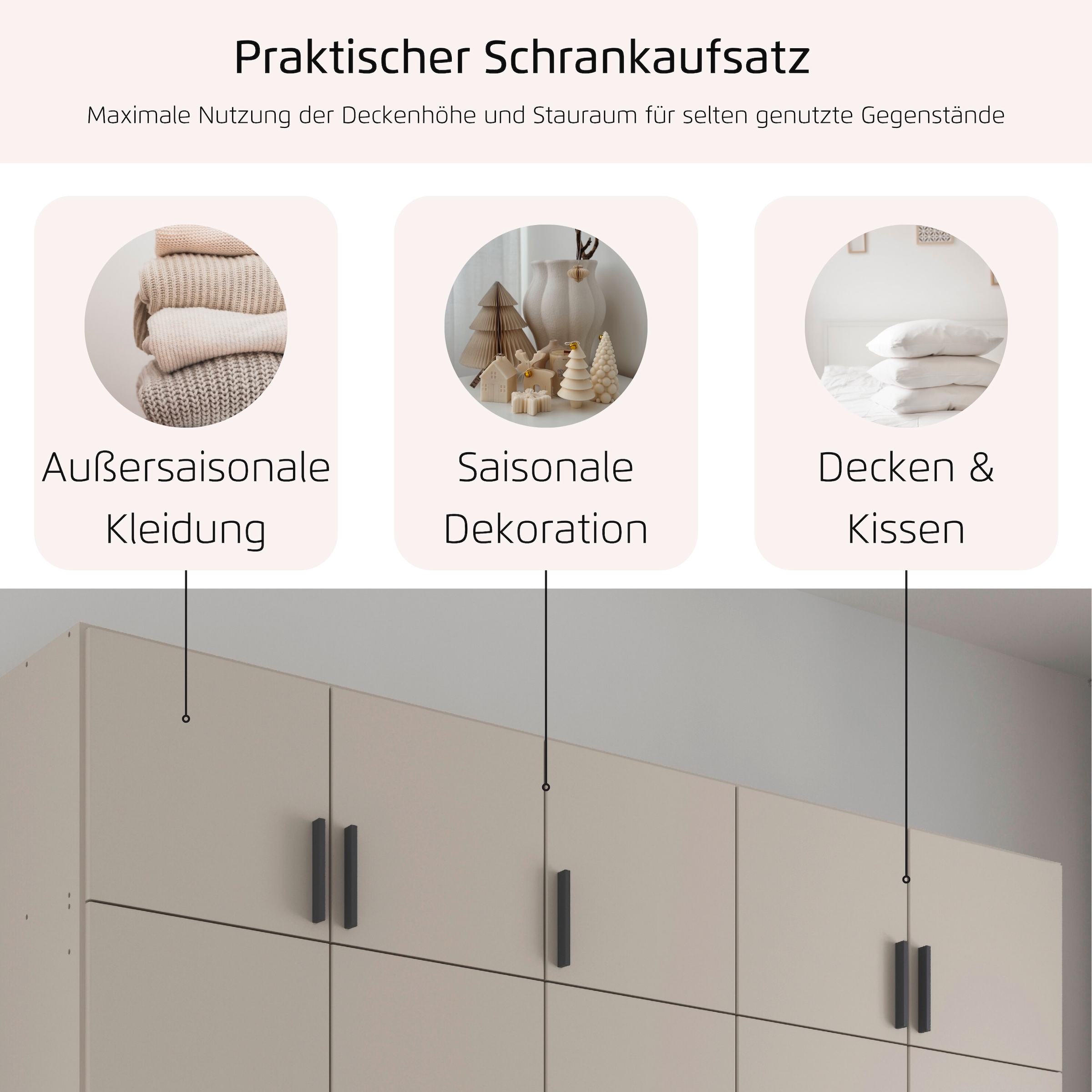 rauch Armoire à poser »Gamma« Largeurs 91/136/181/226 cm, en 4 variantes de poignées,  pour une utilisation maximale de la hauteur de plafond, nombreuses couleurs MADE IN GERMANY