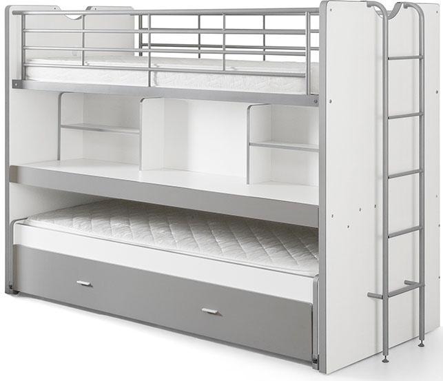 Vipack Hochbett »Bonny, mit 3 Schlafgelegenheiten, super praktisch im Kinderzimmer« B/H/T ca. 222x161x102cm, Dekor Oberfläche, in verschieden Farben,  mit grosser Schreibplatte, Regalfächern, viel Funktion auf kleinem Raum
