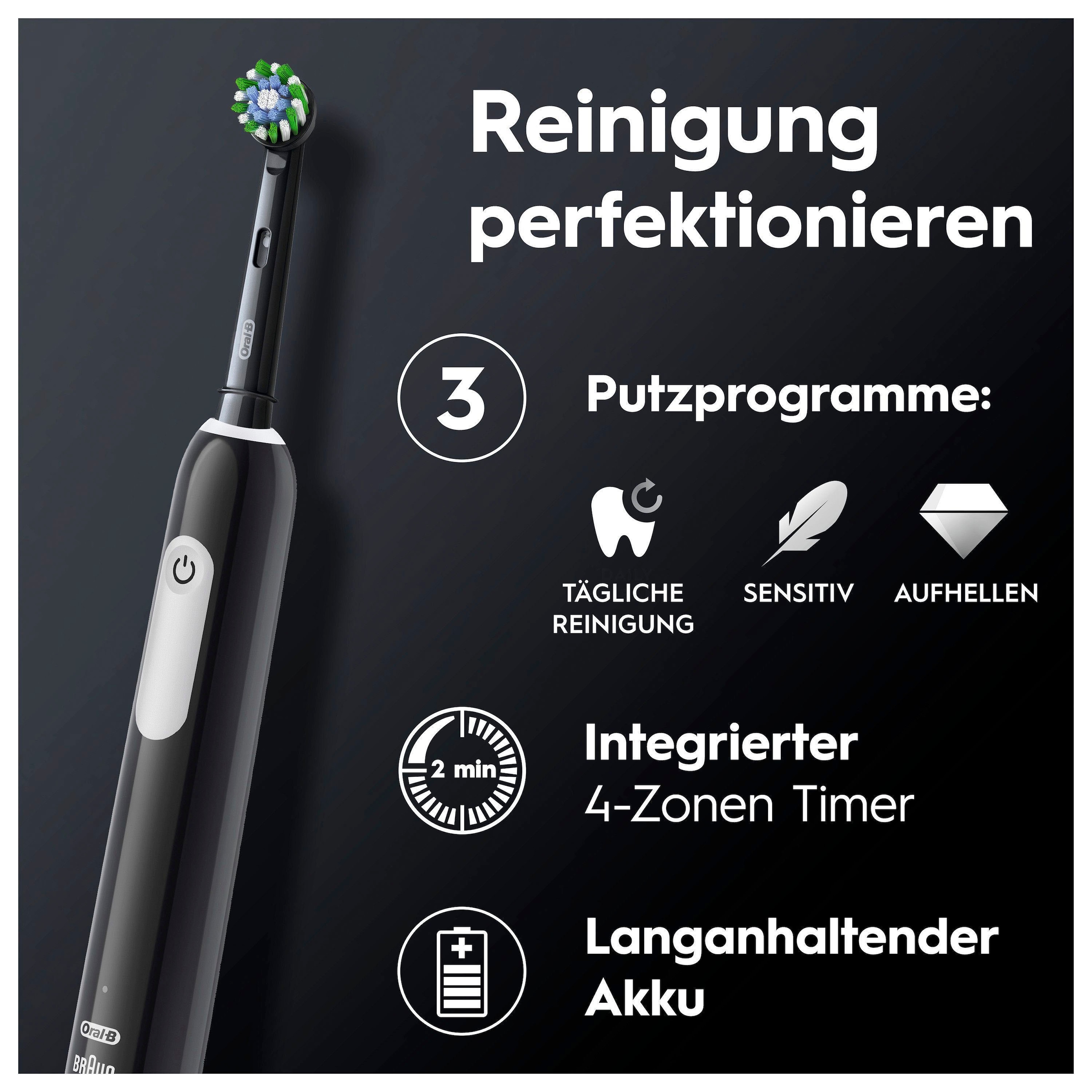 Oral-B Elektrische Zahnbürste »PRO Series 1«, 1 St. Aufsteckbürsten, Drucksensor