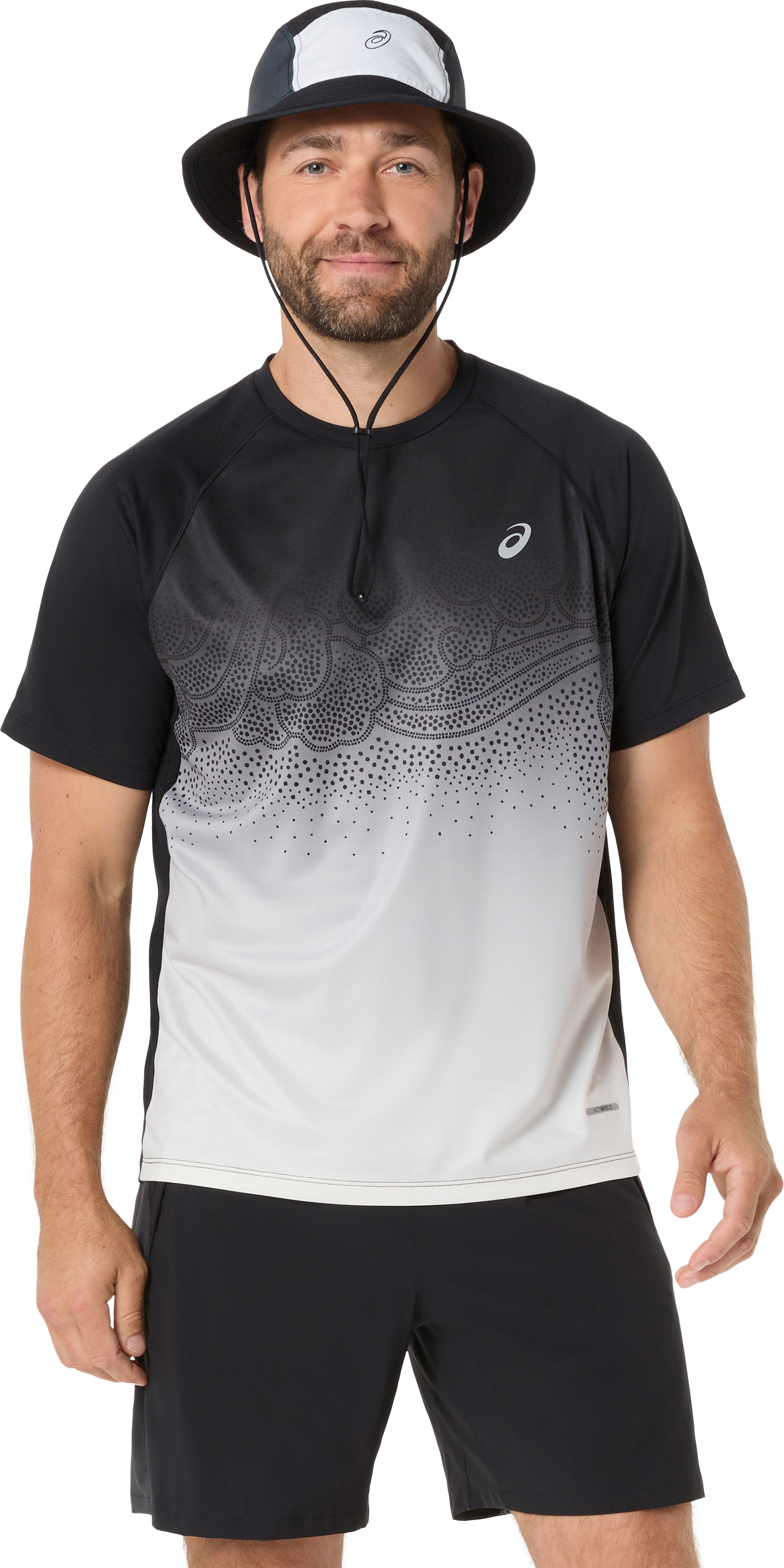 Image of Asics Laufshirt "ROAD FADE SS TOP" Kurzarm, für Erwachsene, mit Grafik-Print, mit Mesh-Einsätzen