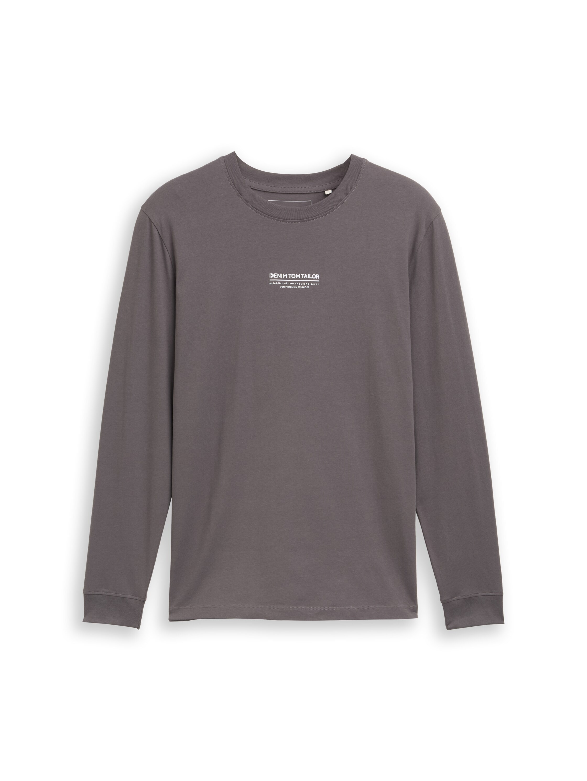 TOM TAILOR Denim Rundhalsshirt mit Schriftzug