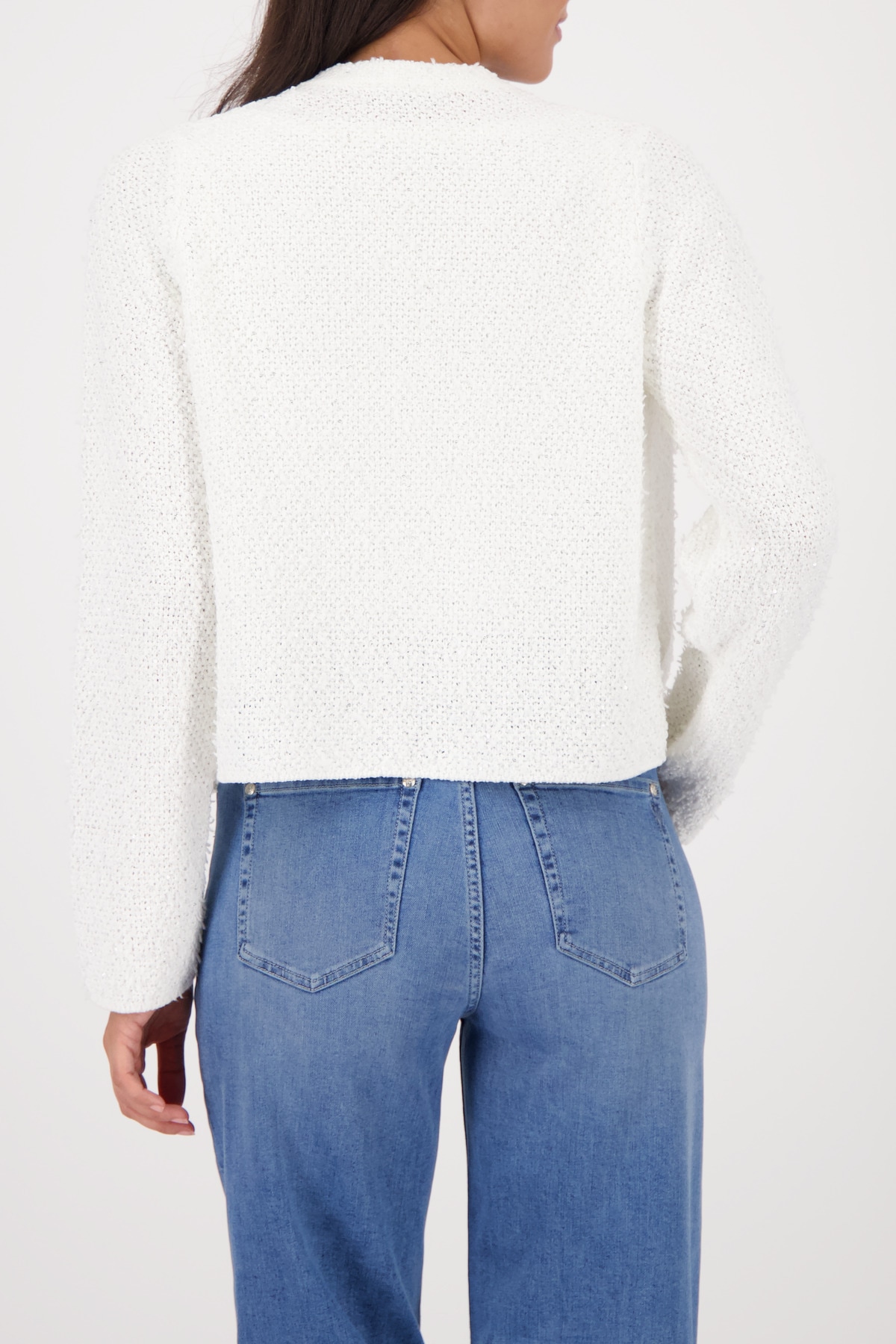 Monari Veste en tricot »Jacke Strickjacke Fransen« Regular fit mit Fransen