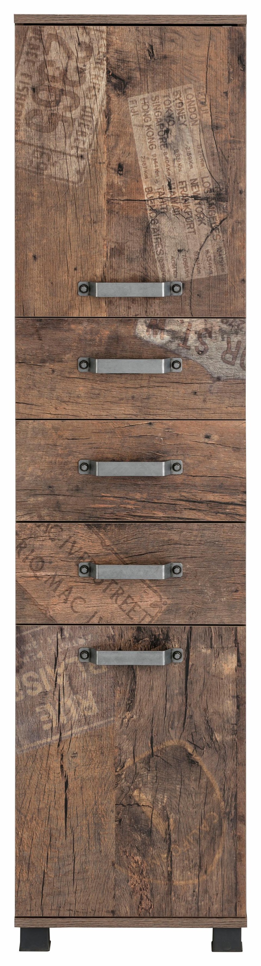 Schubladen versandkostenfrei Metallgriffen & mit Türen, Breite Schildmeyer Hochschrank 40,5 »Milan«, auf 2 3 cm,