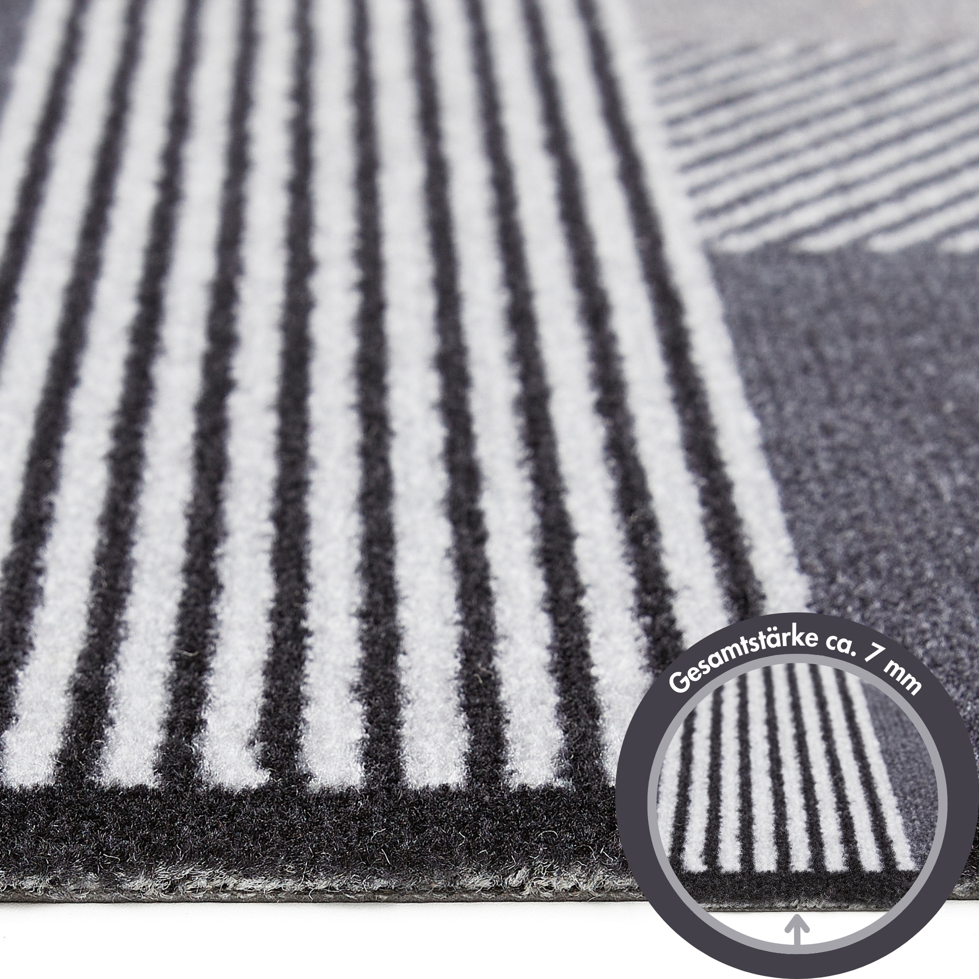 Barbara Becker Fussmatte »Sense, Made in Belgium«, rechteckig, 7 mm Höhe, Schmutzfangmatte, modernes Design, waschbar, auch als Läufer