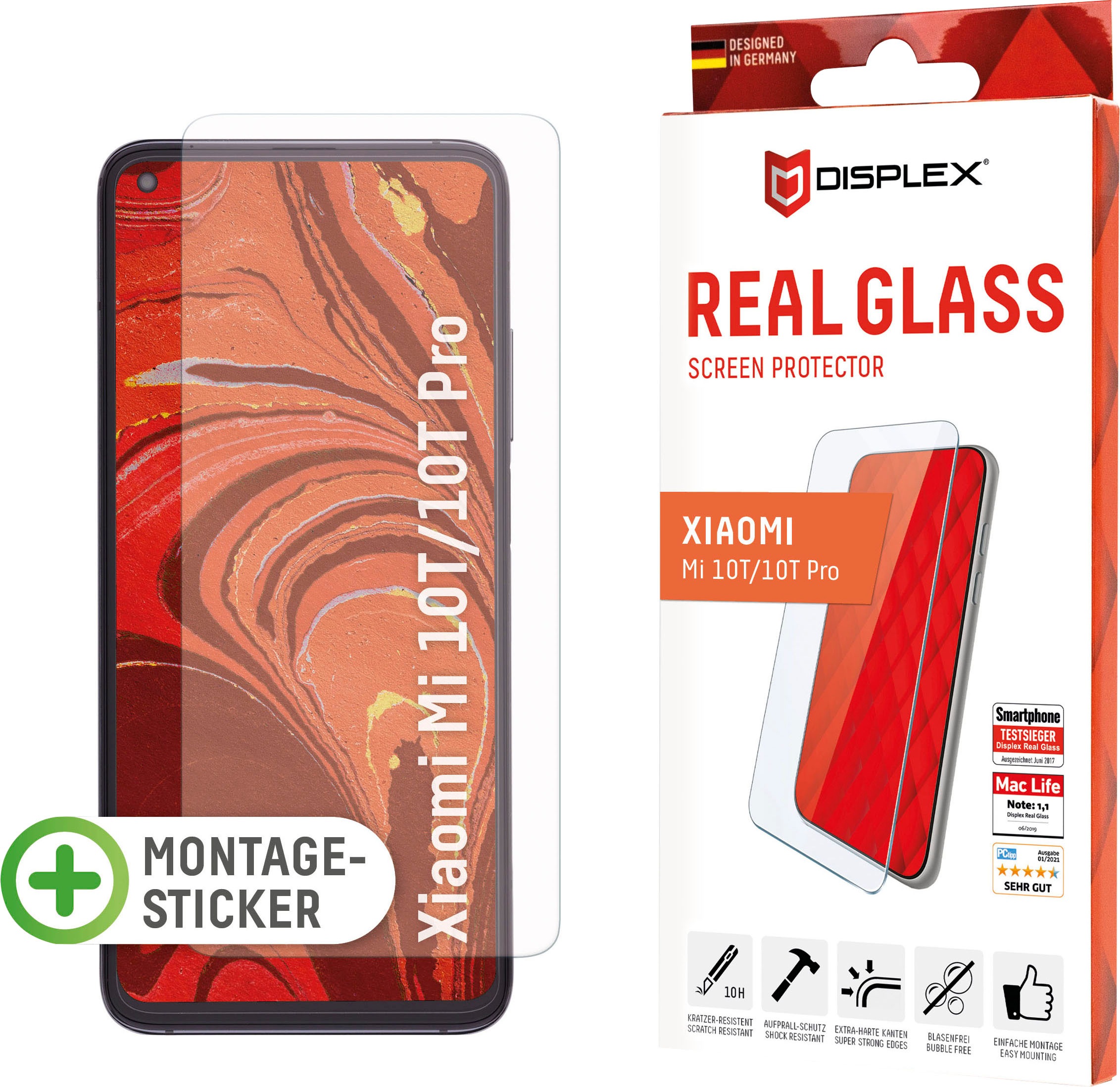 Image of Displex Displayschutzglas »DISPLEX Real Glass Panzerglas für Xiaomi Mi 10T/Mi 10T Pro (6,7"), 10H Tempered Glass, mit Montagesticker, 2D«, für Xiaomi Mi 10T-Xiaomi Mi 10T Pro, (1 St.) bei Ackermann Versand Schweiz