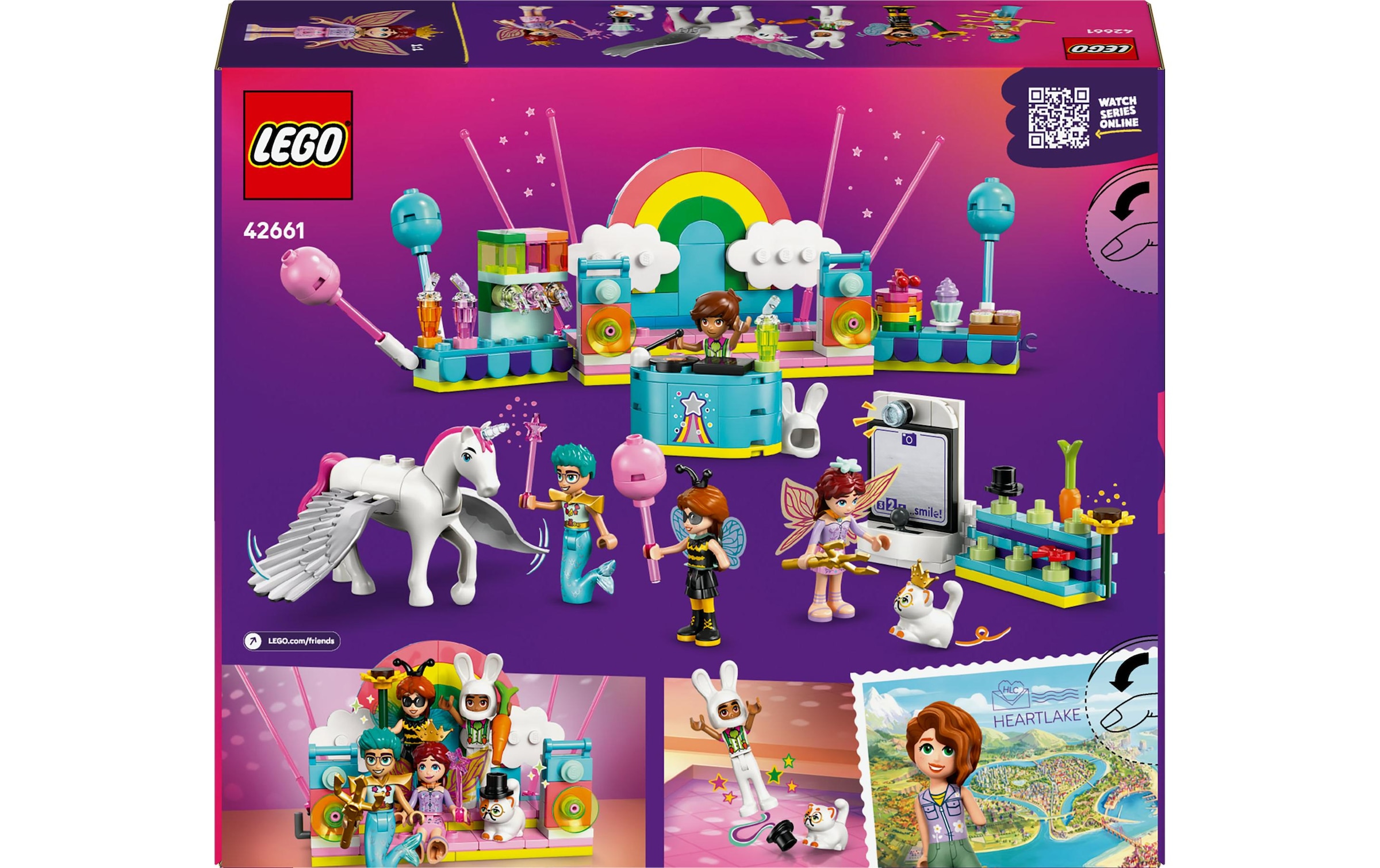 LEGO® Spielbausteine »Friends Kostümparty mit Einhorn und Fee 42661«, (261 St.)