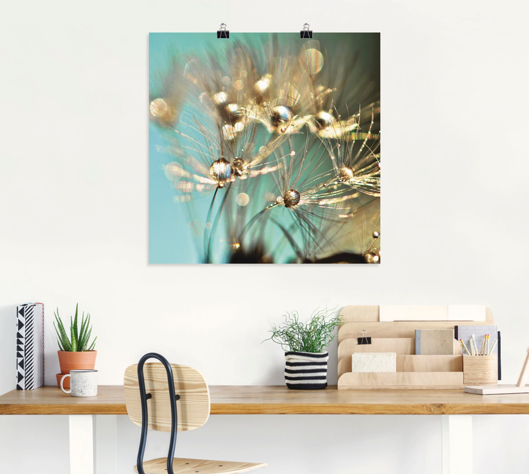 Artland Poster »Pusteblume glänzendes Gold« 1 cuis tlg. ohne Rahmen