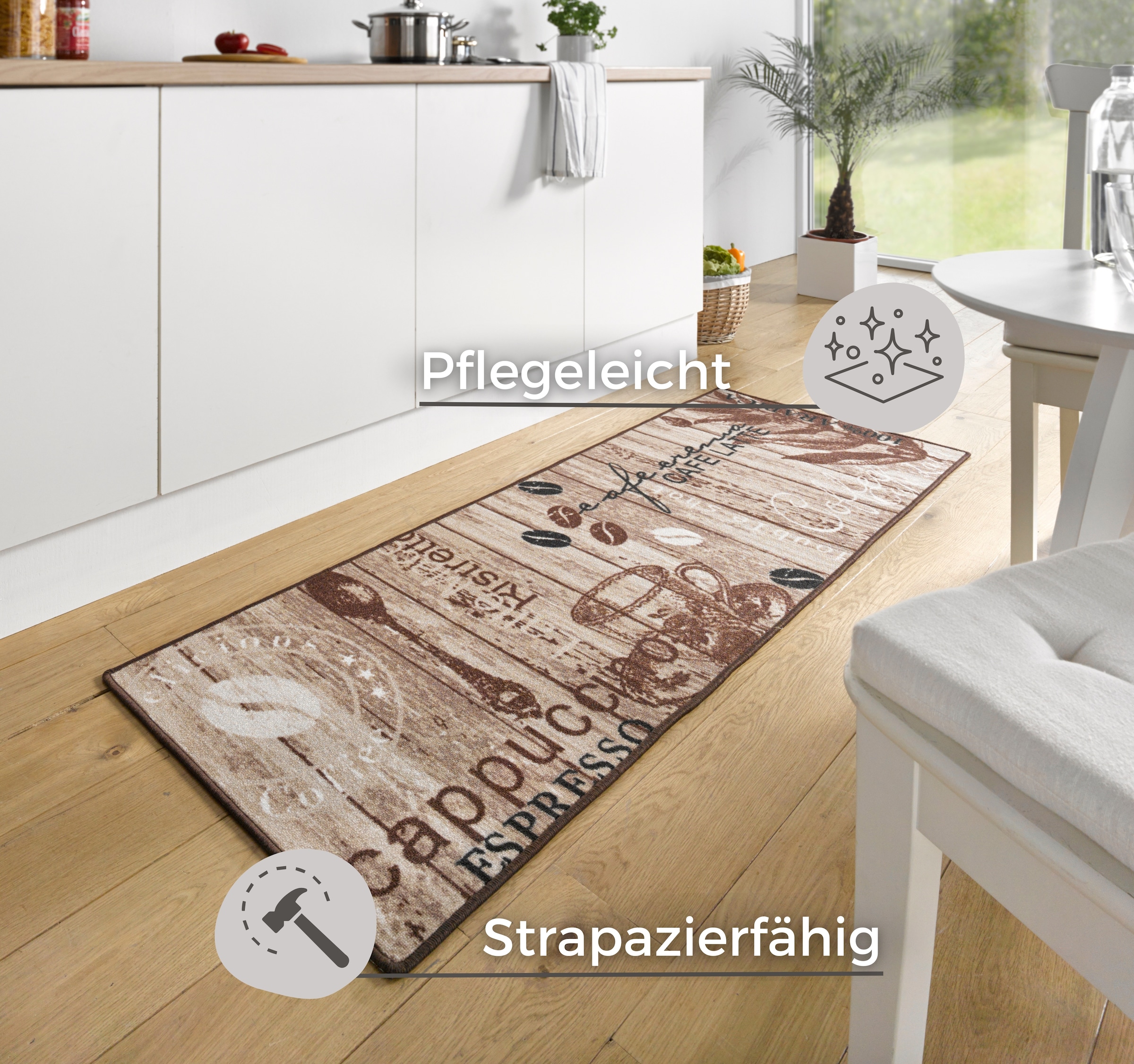 HANSE Home Küchenläufer »Delicious Coffee« rechteckig 8 mm Höhe Läufer, Rutschfest, Küchenteppich, Küche, Teppich, Pflegeleicht