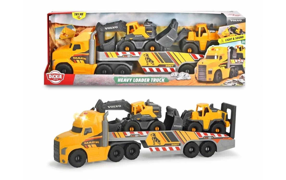 Dickie Toys Spielzeug-LKW »Grosser Mack Truck mit 2 Volvo Fahrzeugen«