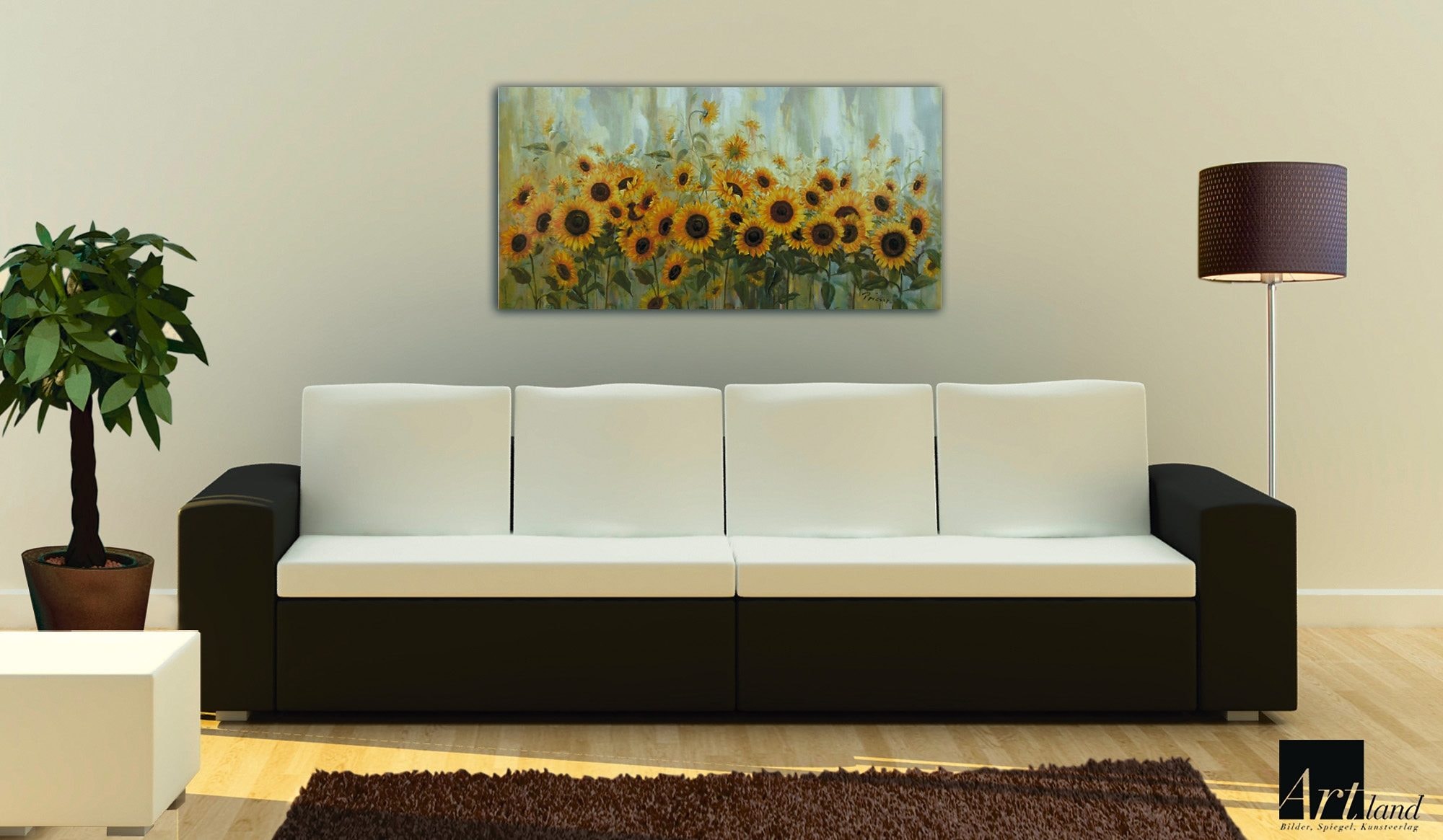 Home affaire Kunstdruck »Prieur: Sonnenblumenwiese«, 99/49 cm