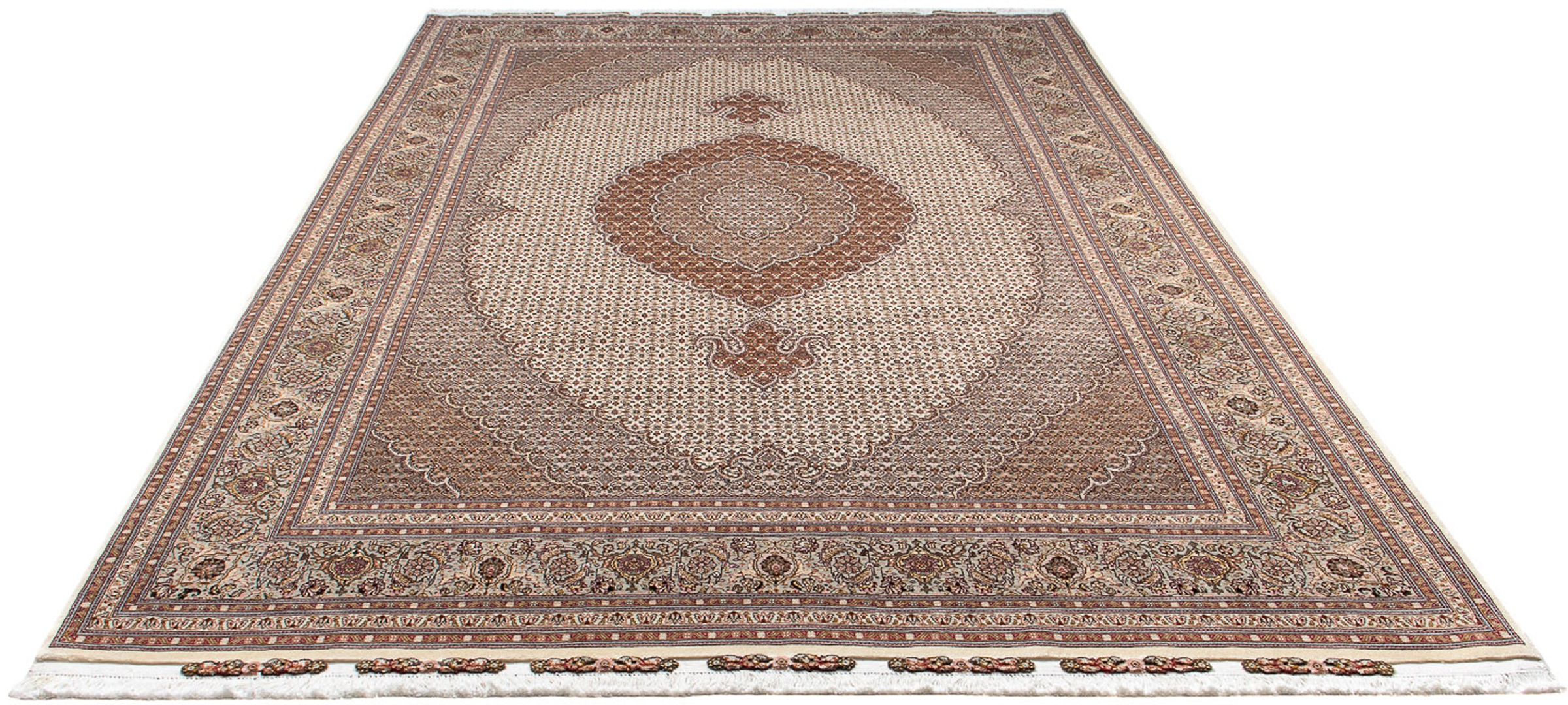 Image of morgenland Orientteppich »Perser - Täbriz - Royal - 316 x 198 cm - beige«, rechteckig, 7 mm Höhe, Wohnzimmer, Handgeknüpft, Einzelstück mit Zertifikat bei Ackermann Versand Schweiz