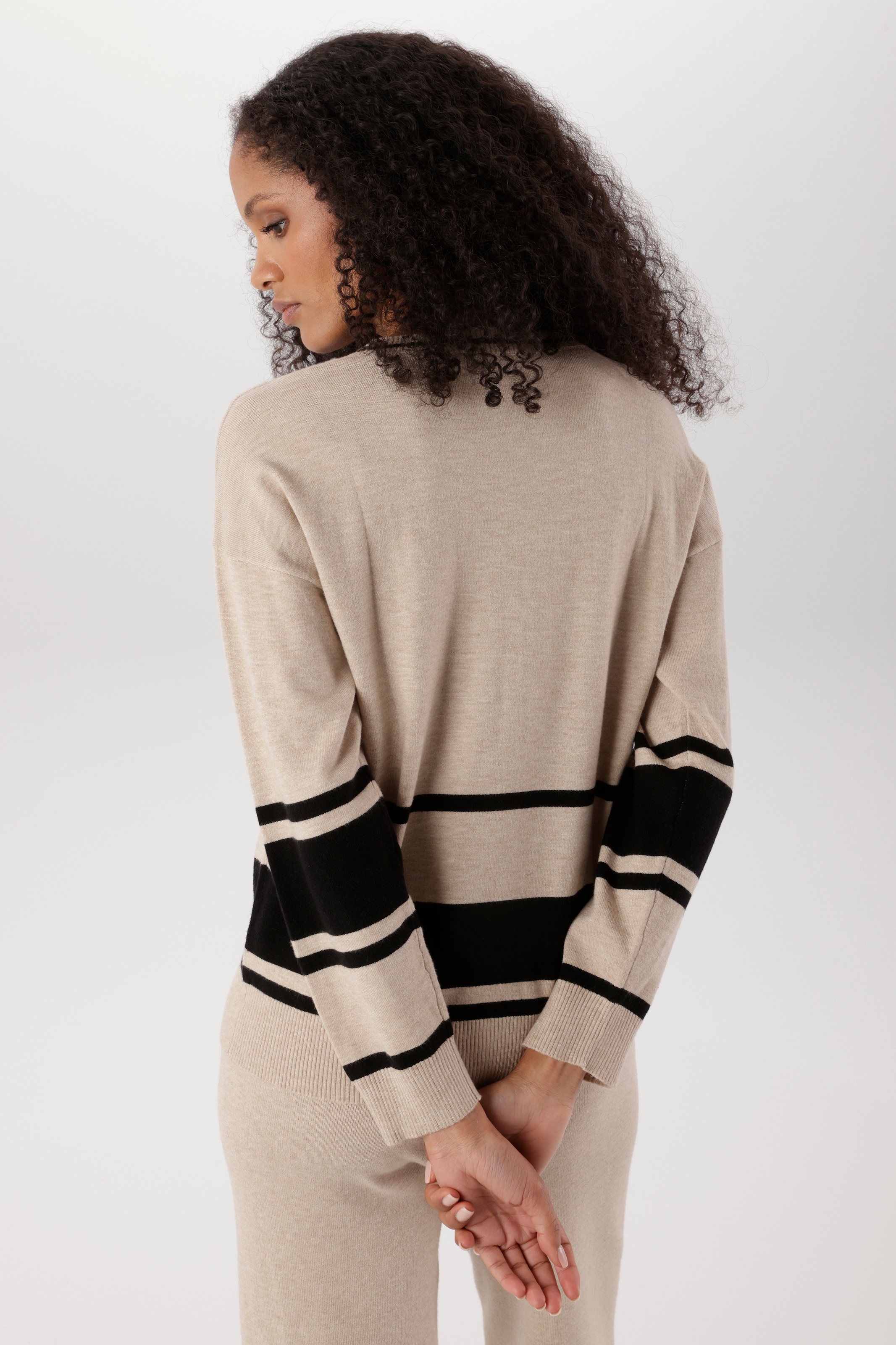 Aniston SELECTED Pull en tricot combinaison de rayures larges et étroites - NOUVELLE COLLECTION