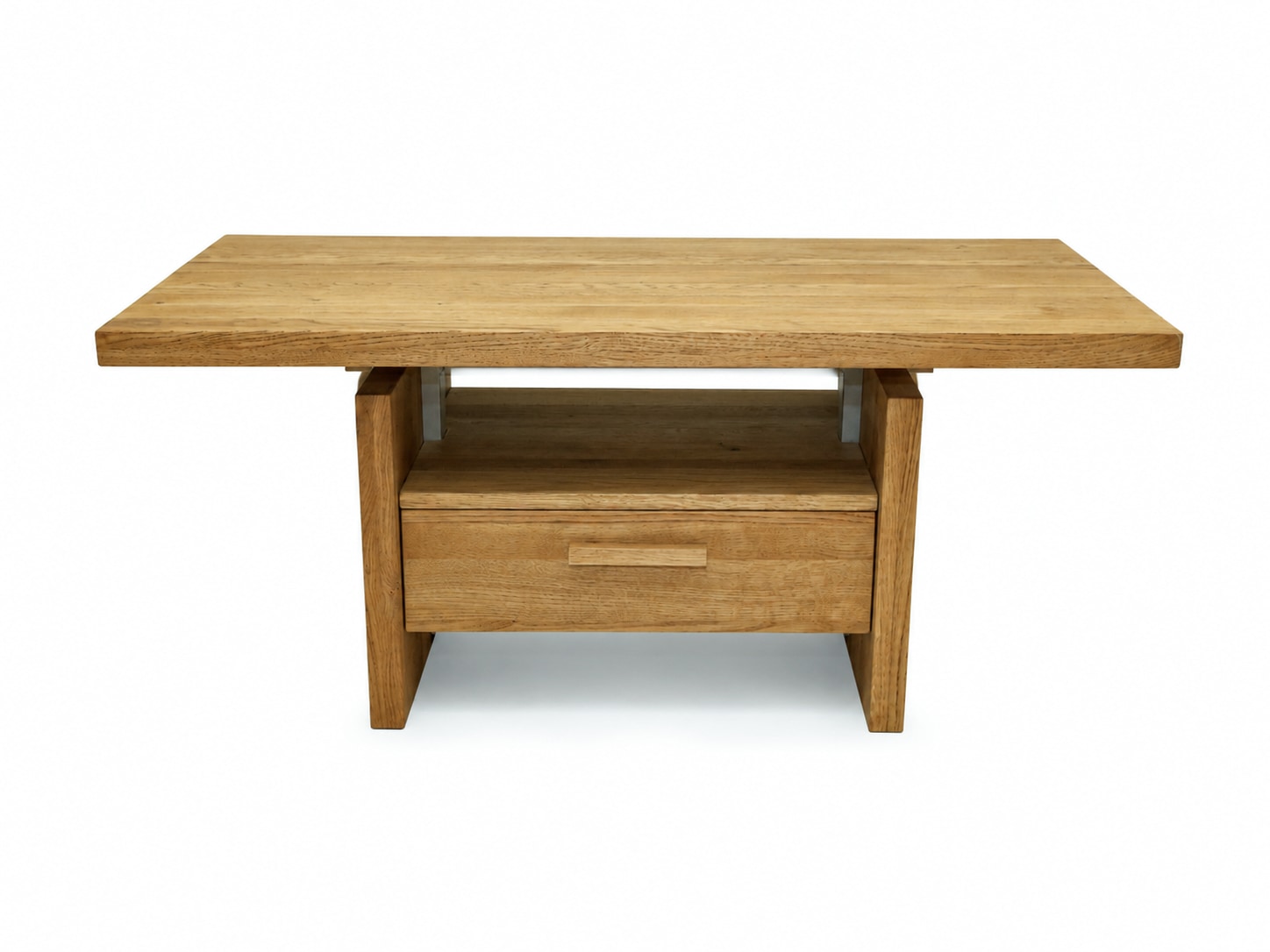 GOODproduct Couchtisch »Ravenna, Kaffeetisch« Wildeiche Natur/Smoke massiv, Liftfunktion, Schublade, Ablage