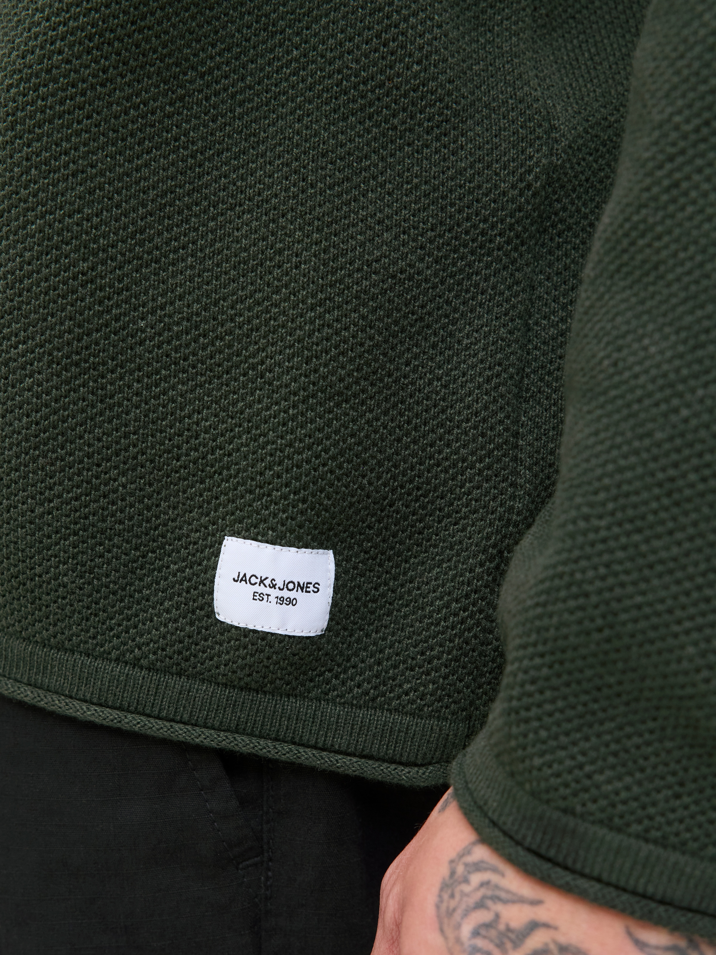 Jack & Jones Rundhalspullover »JJEHILL KNIT CREW NECK NOOS«, aus Strukturstrick