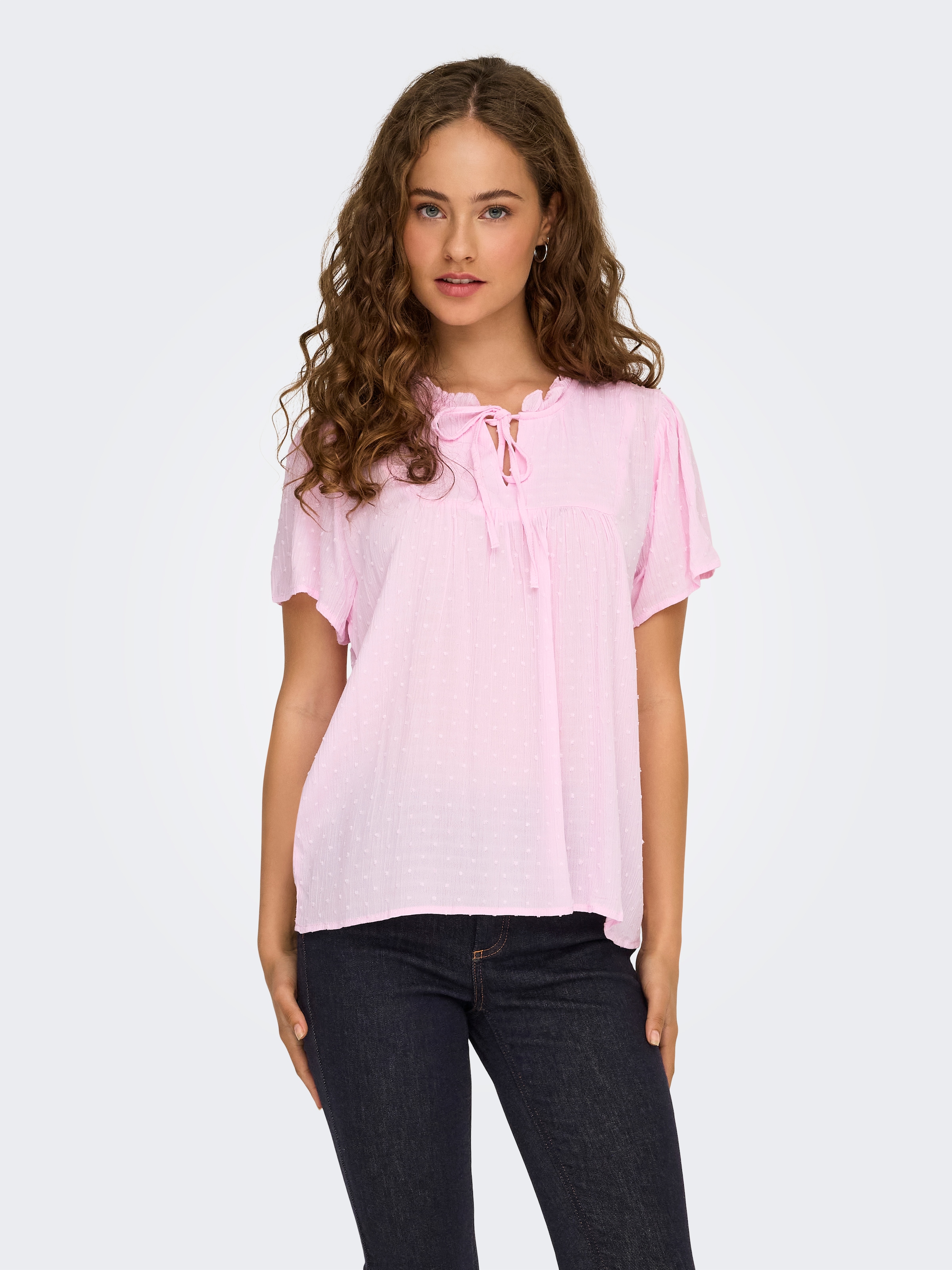Image of JDY Kurzarmbluse "JDYLIMA LIFE S/S TOP WVN NOOS" Viskose, loose fit