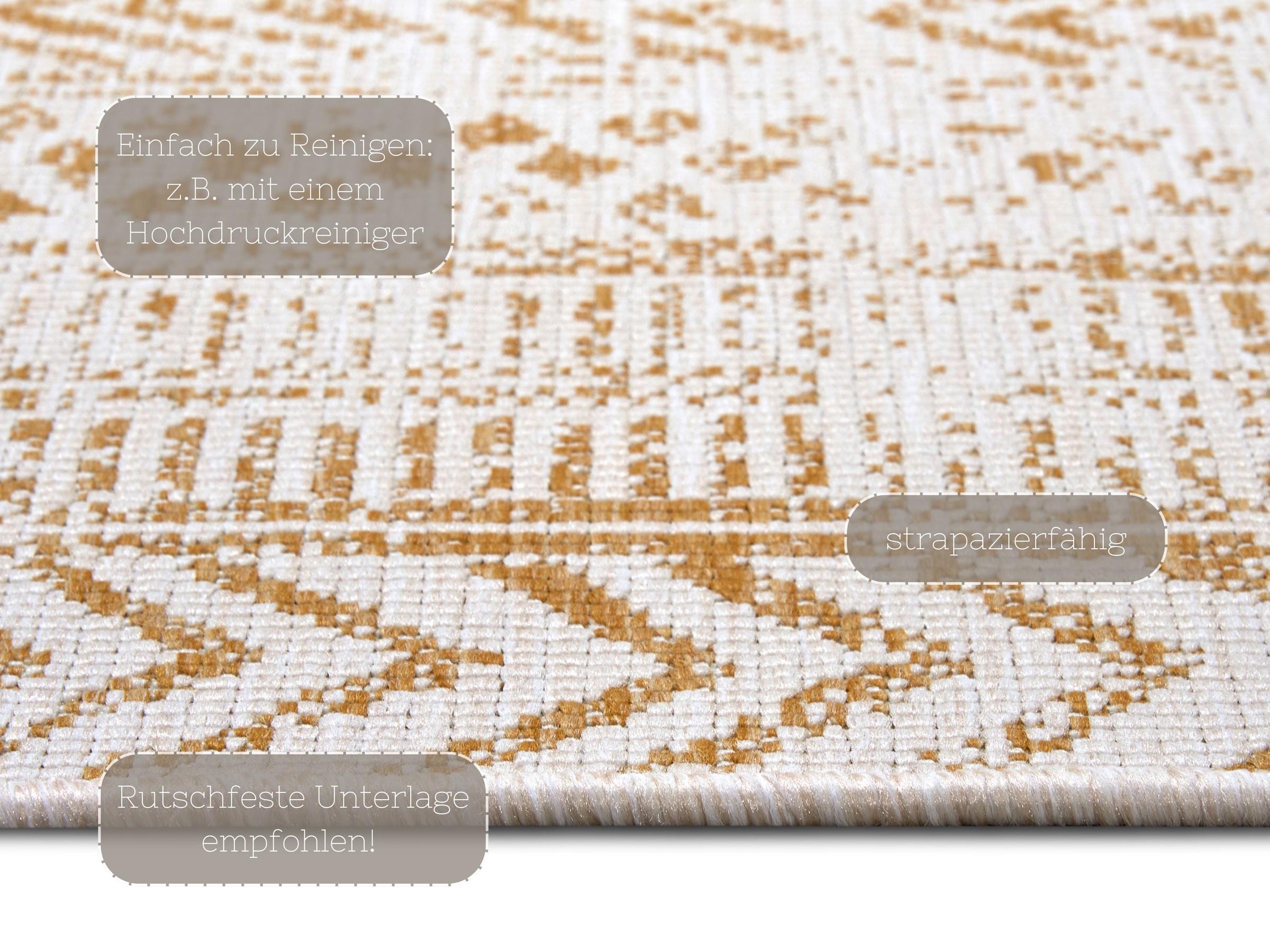 NORTHRUGS Teppich »BIRI Wendeteppich«, rechteckig, 5 mm Höhe, In-& Outdoor, Wetterfest, Balkon, Läufer, Wohnzimmer, Wasserfest, Boho