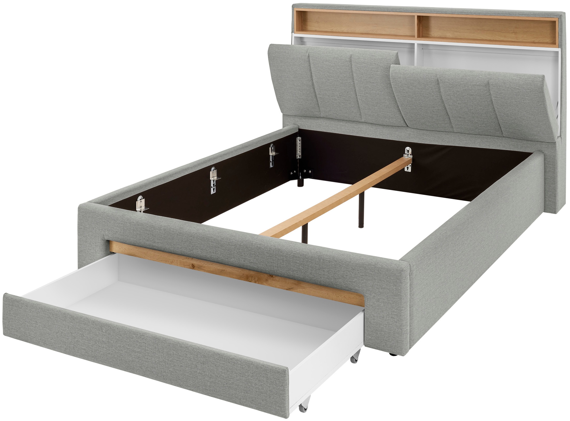 INOSIGN Lit rembourré »CiTY/GiRON,, gepolstertes Stauraumbett, mit LED Beleuchtung« Bettkasten mit Hundebett oder als Stauraum, klappbare Kopfteile