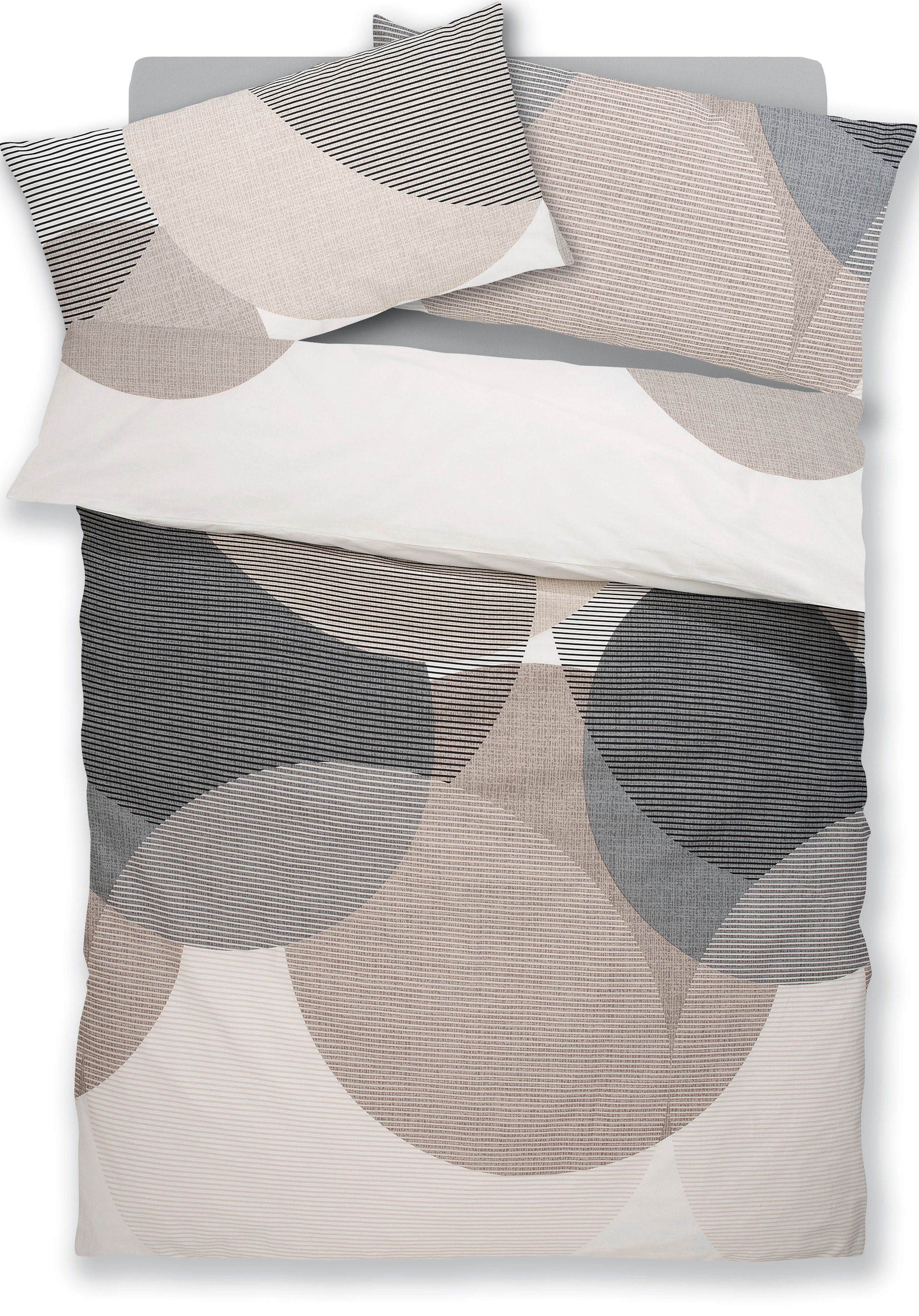 BIERBAUM Bettwäsche »Carla in Gr. 135x200 oder 155x220 cm«, Bettwäsche aus Baumwolle, geometrische Bettwäsche mit Reissverschluss