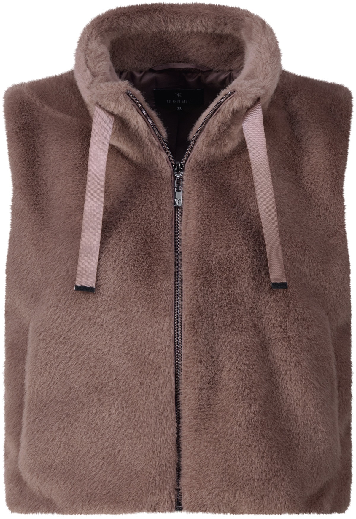 Monari Gilet en imitation fourrure »Weste fake fur« coupe régulière avec col montant
