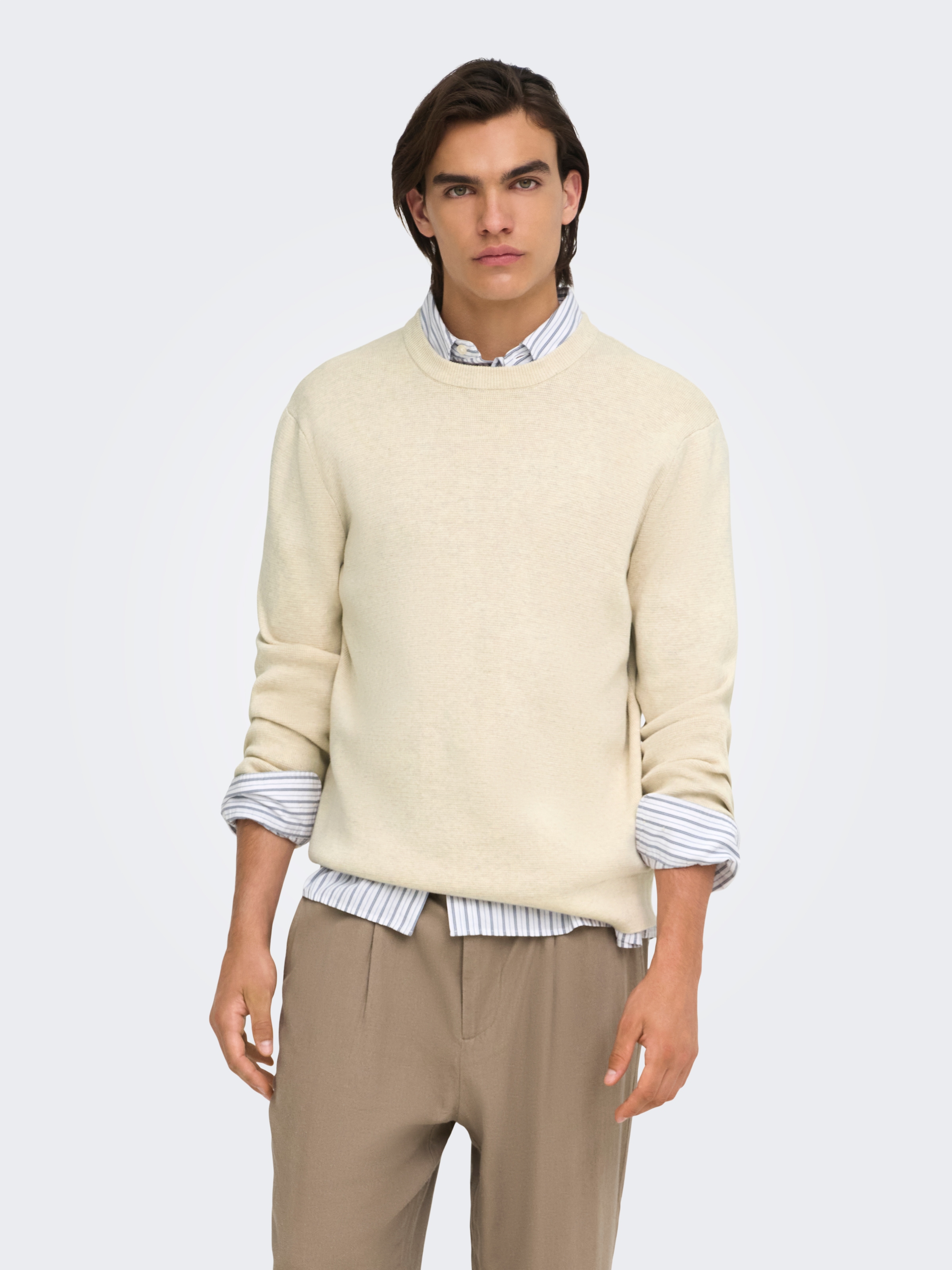 ONLY & SONS Strickpullover »ONSTING RLX CREW NECK KNIT NOOS« Baumwolle, relaxed fit