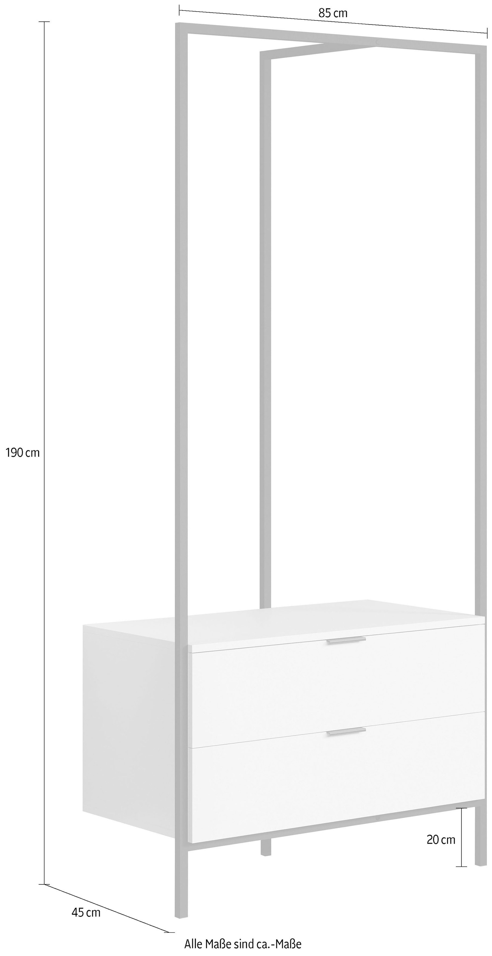 Home affaire Armoire vestiaire »Innsbruck« 1 cuis tlg. Garderobe mit Kleiderstange & 2 Schubladen - (B/T/H) 85/47/190 cm