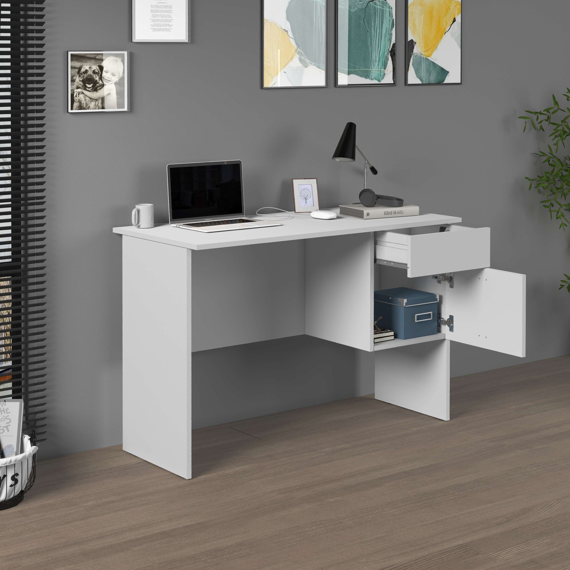 INOSIGN Schreibtisch »Essential, Schreibtisch, kleiner Computertisch, Bürotisch für Büro« 1 Stk. tlg. mit 1 Tür,1 Schublade, Arbeitsplatte Breite 110 cm