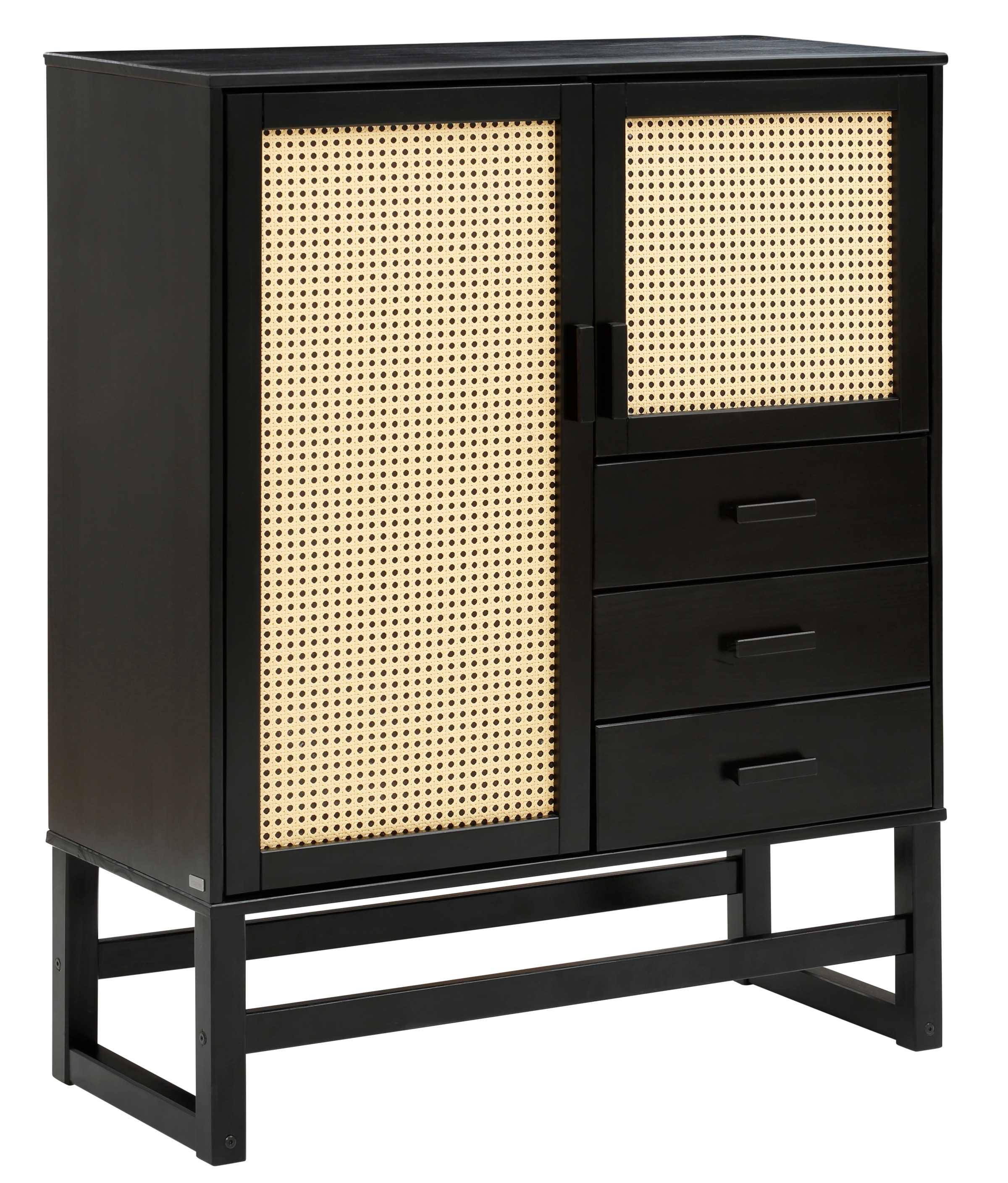 Image of Home affaire Highboard »Jolene«, mit Rattangeflecht auf den Türfronten, aus Massivholz, in zwei unterschiedlichen Farbvarianten bei Ackermann Versand Schweiz