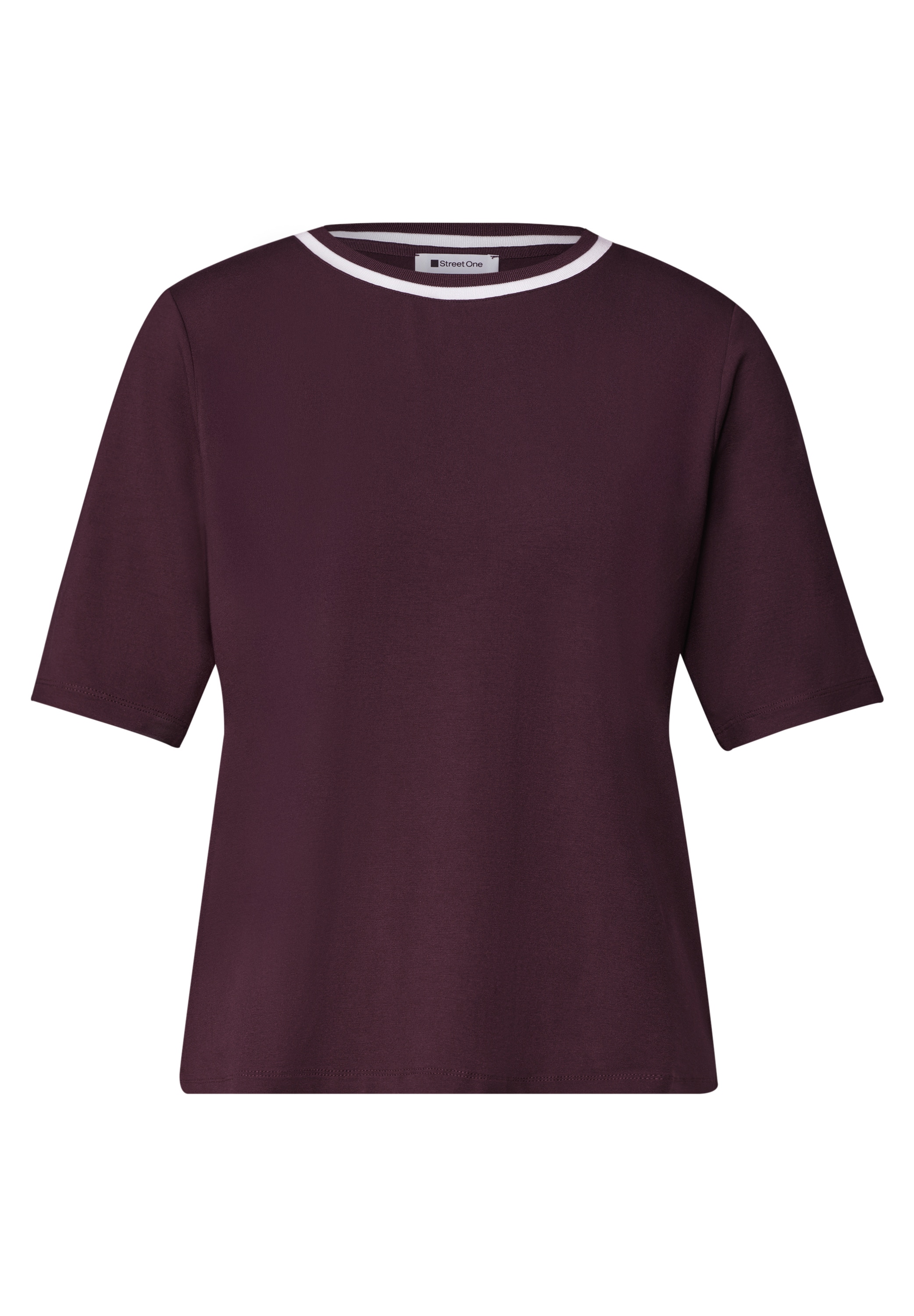 STREET ONE T-shirt à manches courtes T-shirt d'été avec détails contrastés