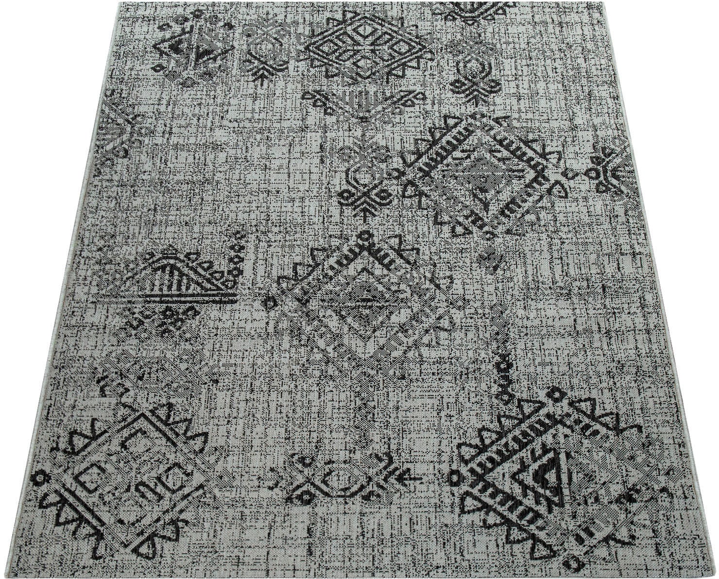 Image of Paco Home Teppich "Coco 204" rechteckig 4 mm Höhe Flachgewebe, Rauten Muster, Vintage Design, In- und Outdoor geeignet