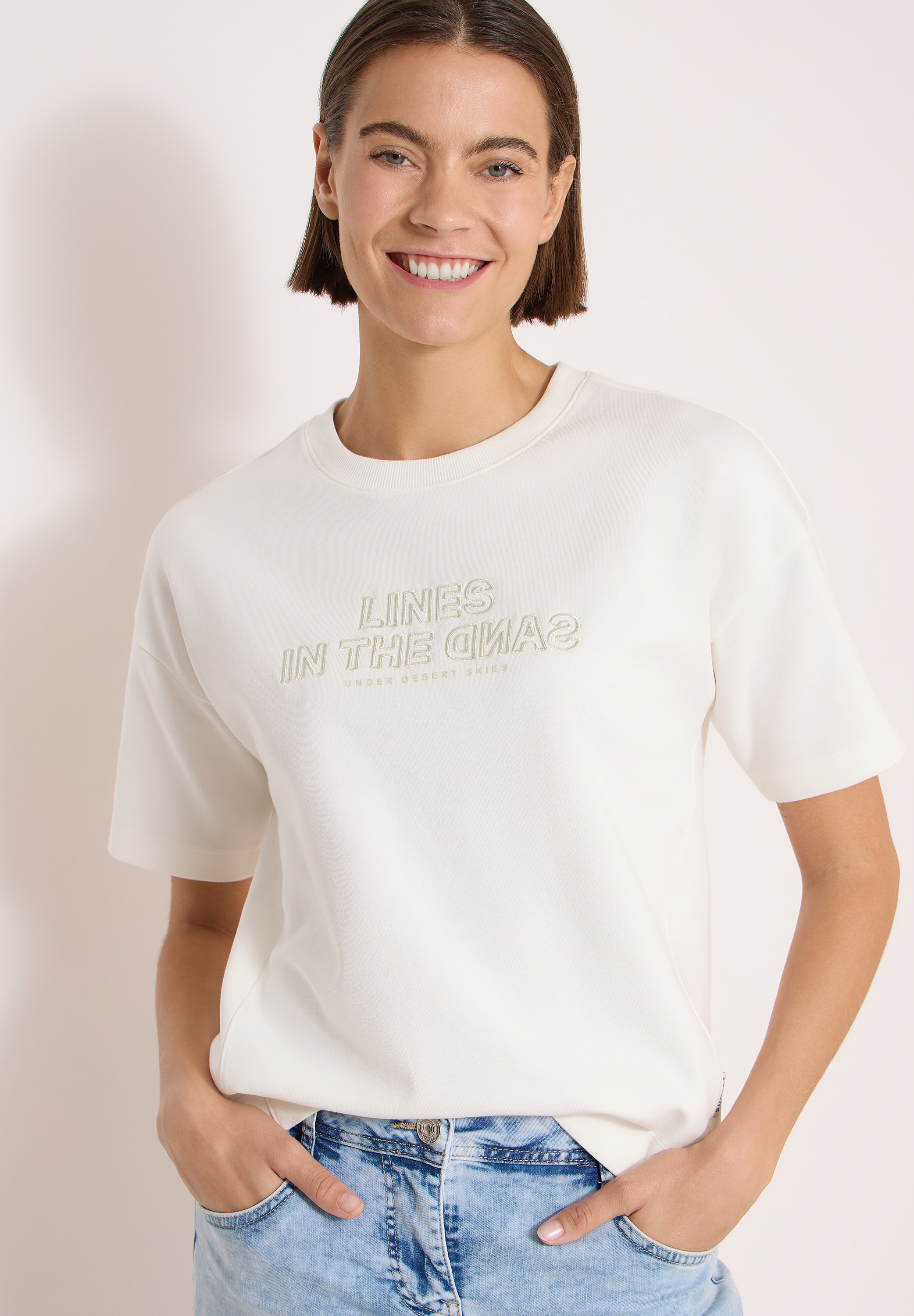 Image of Cecil Sweater, Kurzarm Sweatshirt mit Embroidery