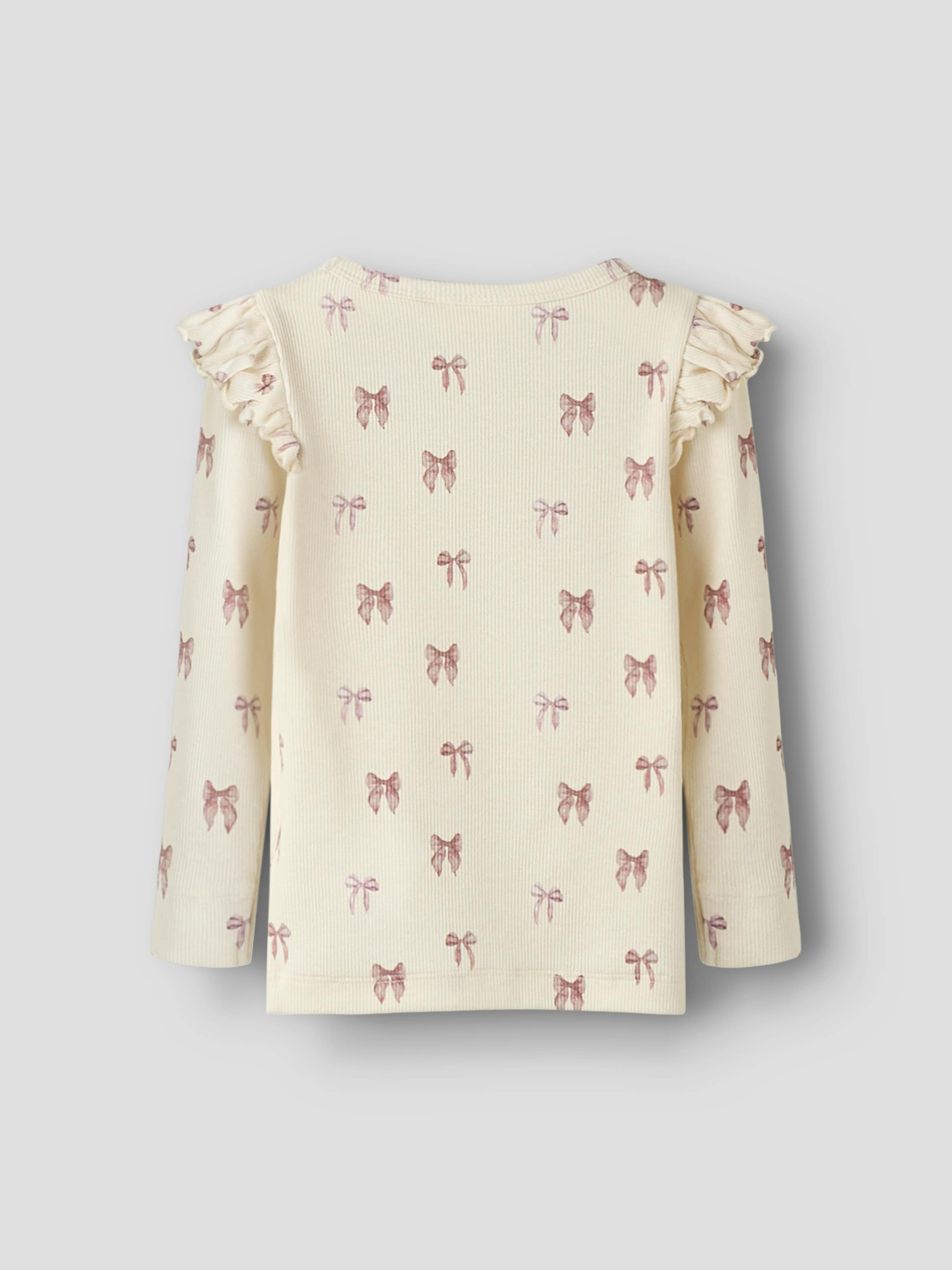 Lil' Atelier Langarmshirt »NMFGAVO EKO LS SLIM TOP LIL NOOS« mit Rüschen, weiche Jersey Rippqualität, Slim Fit