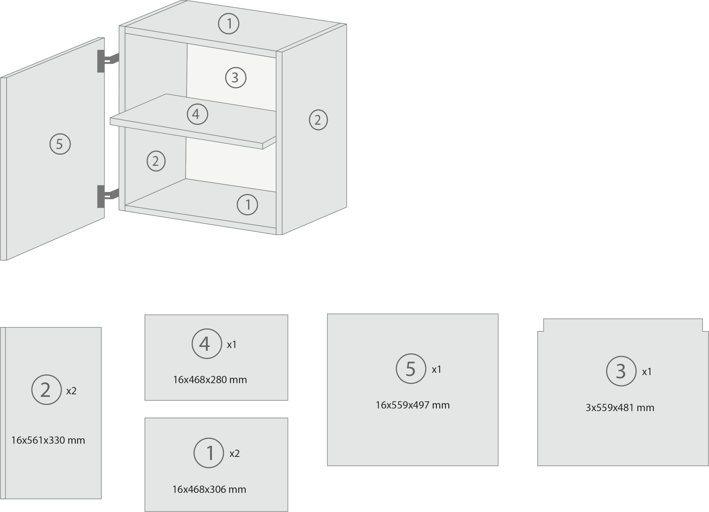 RESPEKTA Armoire suspendue »Merle« Breite 50 cm, mit Soft-Close Funktion, Stangengriffe aus Metall