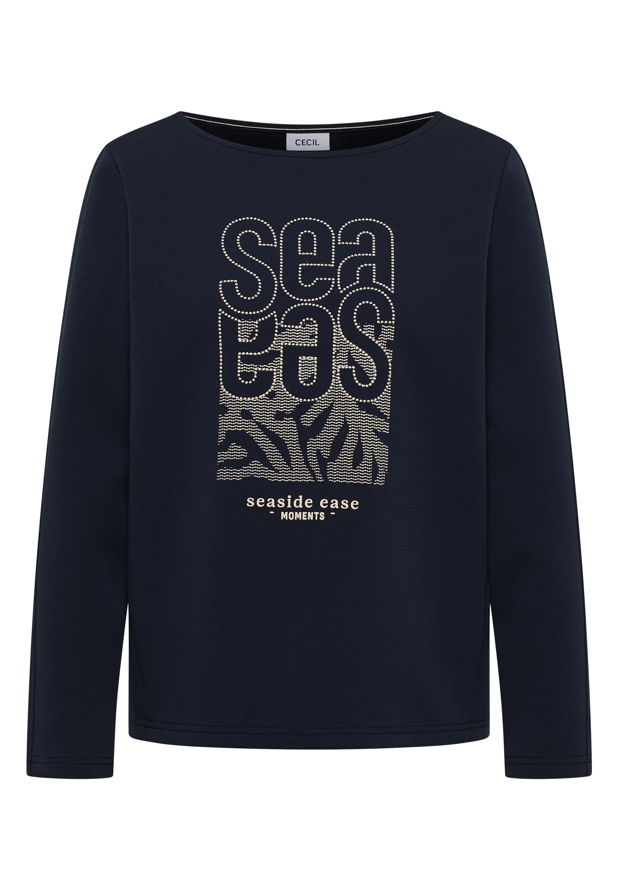 Cecil T-shirt à manches longues modernes Front-Artwork mit Stickerei