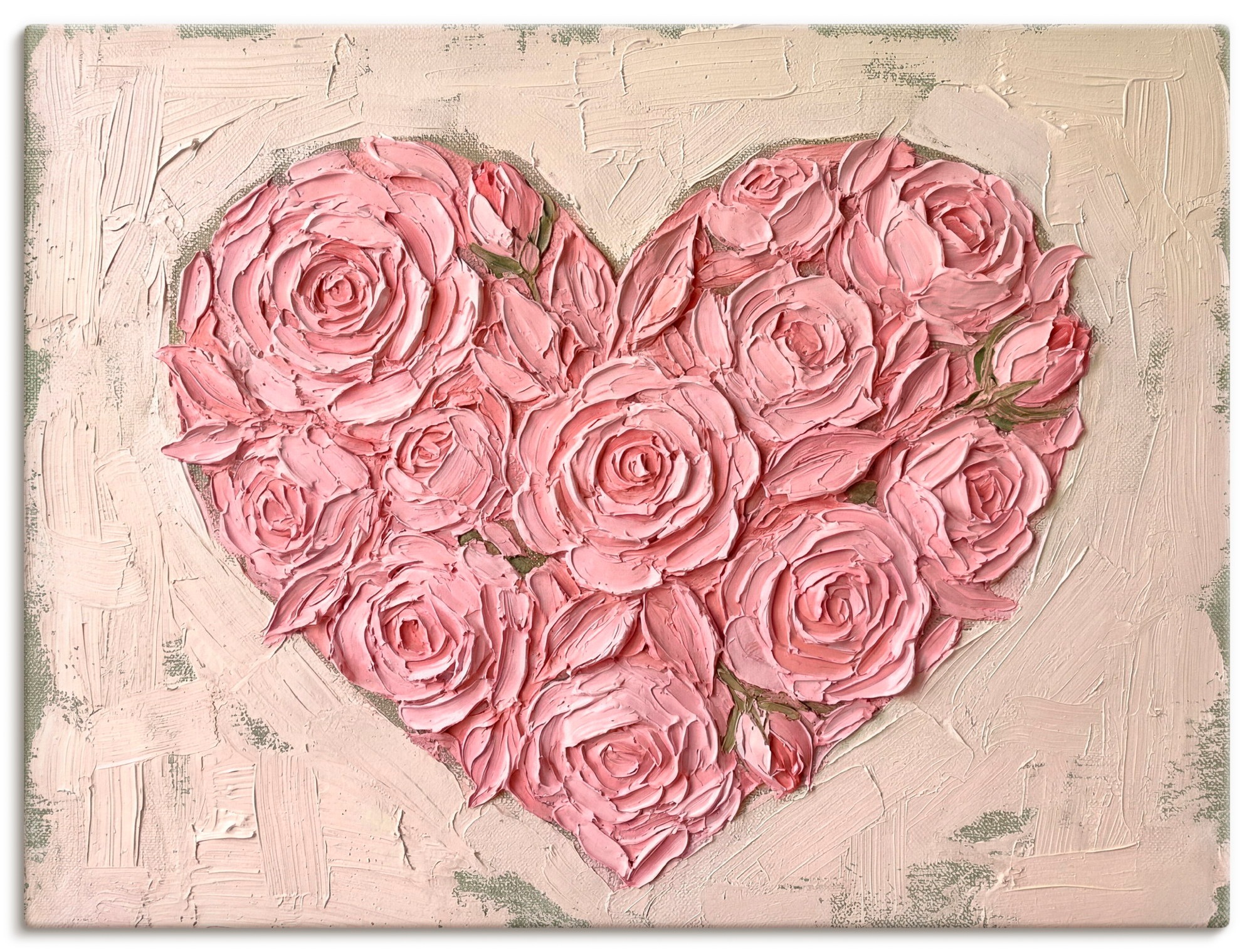 Image of GOODproduct Wandbild "Blumenherz in Struktur-Optik" Blumenbilder 1 Stk. tlg. in verschiedenen Grössen