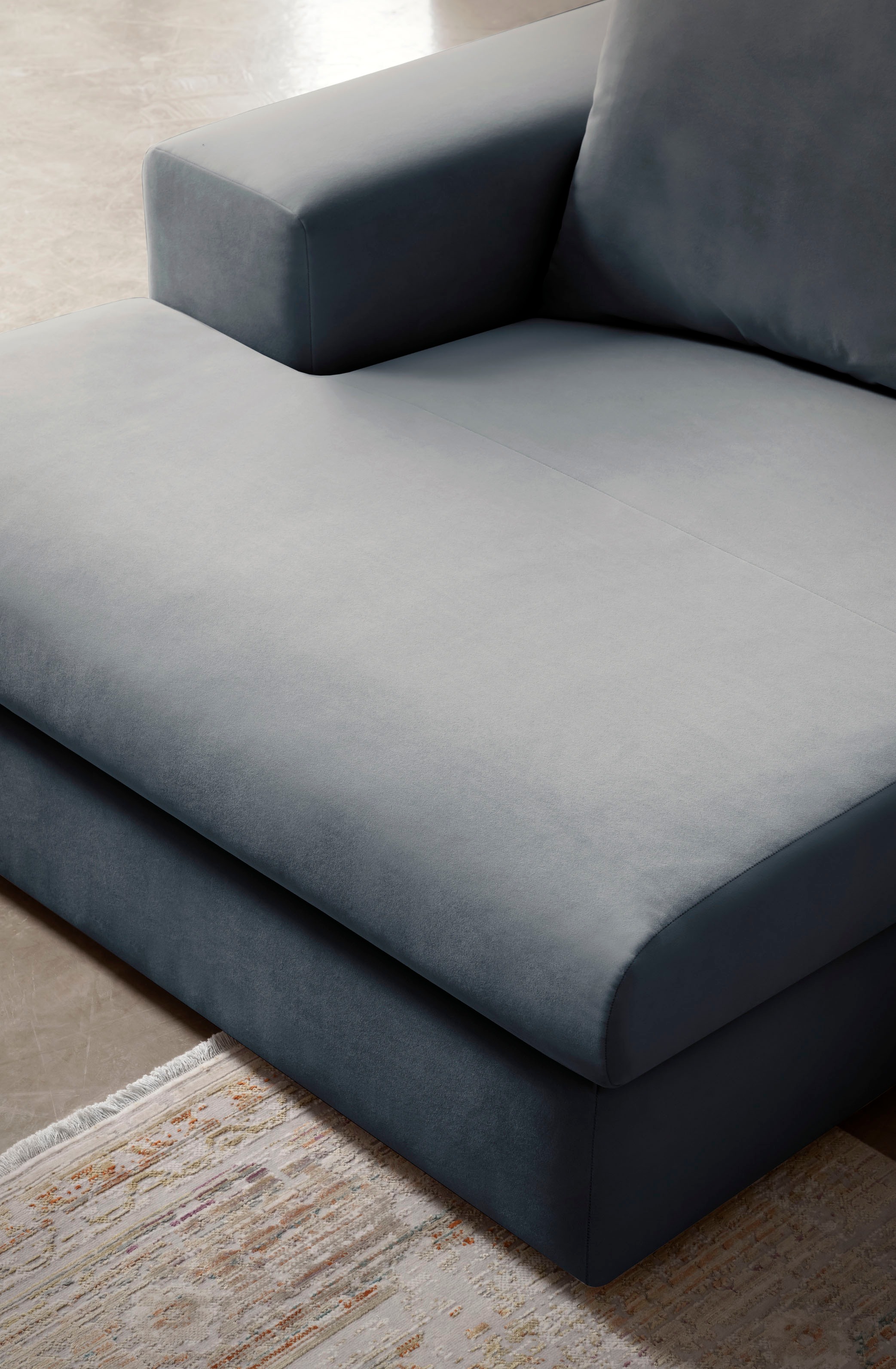 andas Ecksofa »SLEETLAND XXL in Samtvelours oder Vintage-Leder-Optik, L-Form,«, besonders gross und bequem